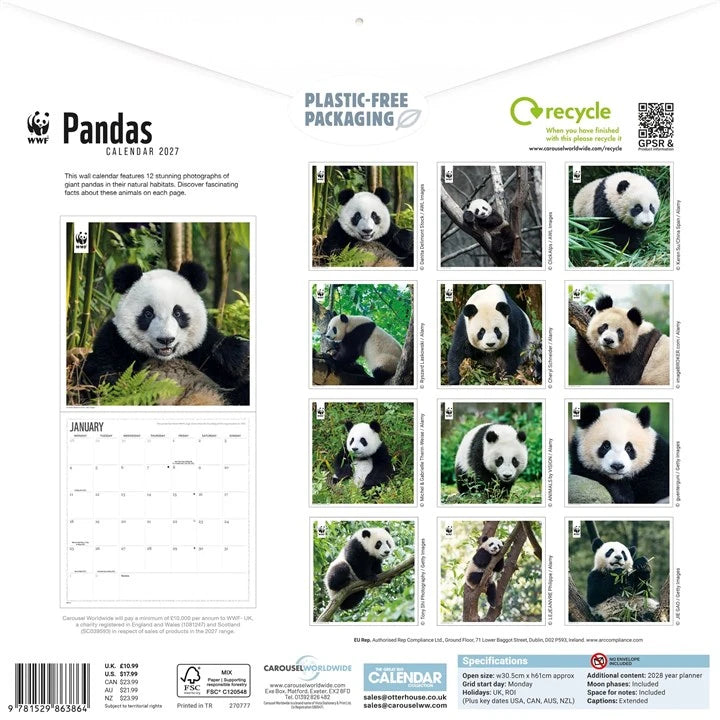 WWF Pandas Calendar 2027