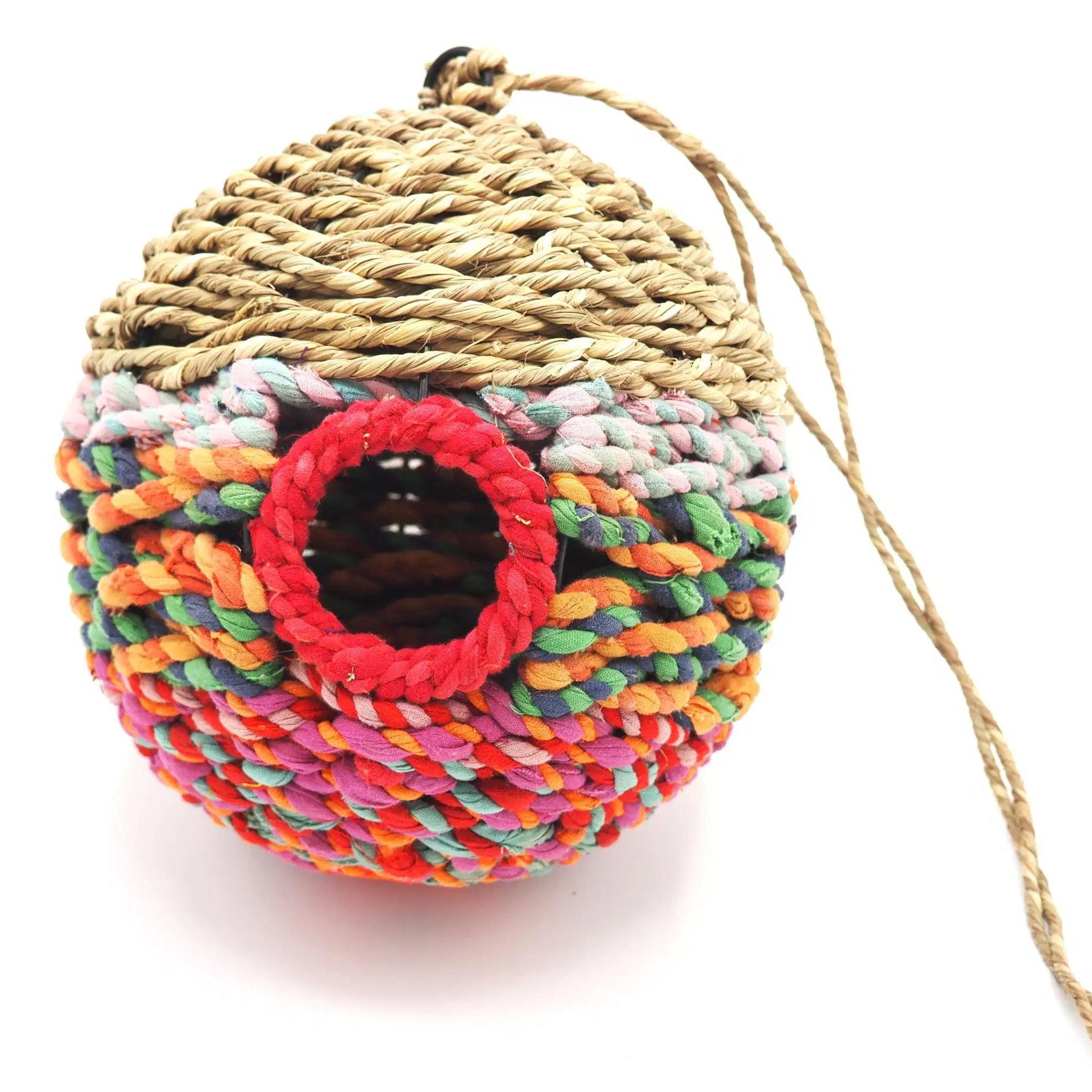 Munja & Reclaimed Sari Fabric Bird Nester