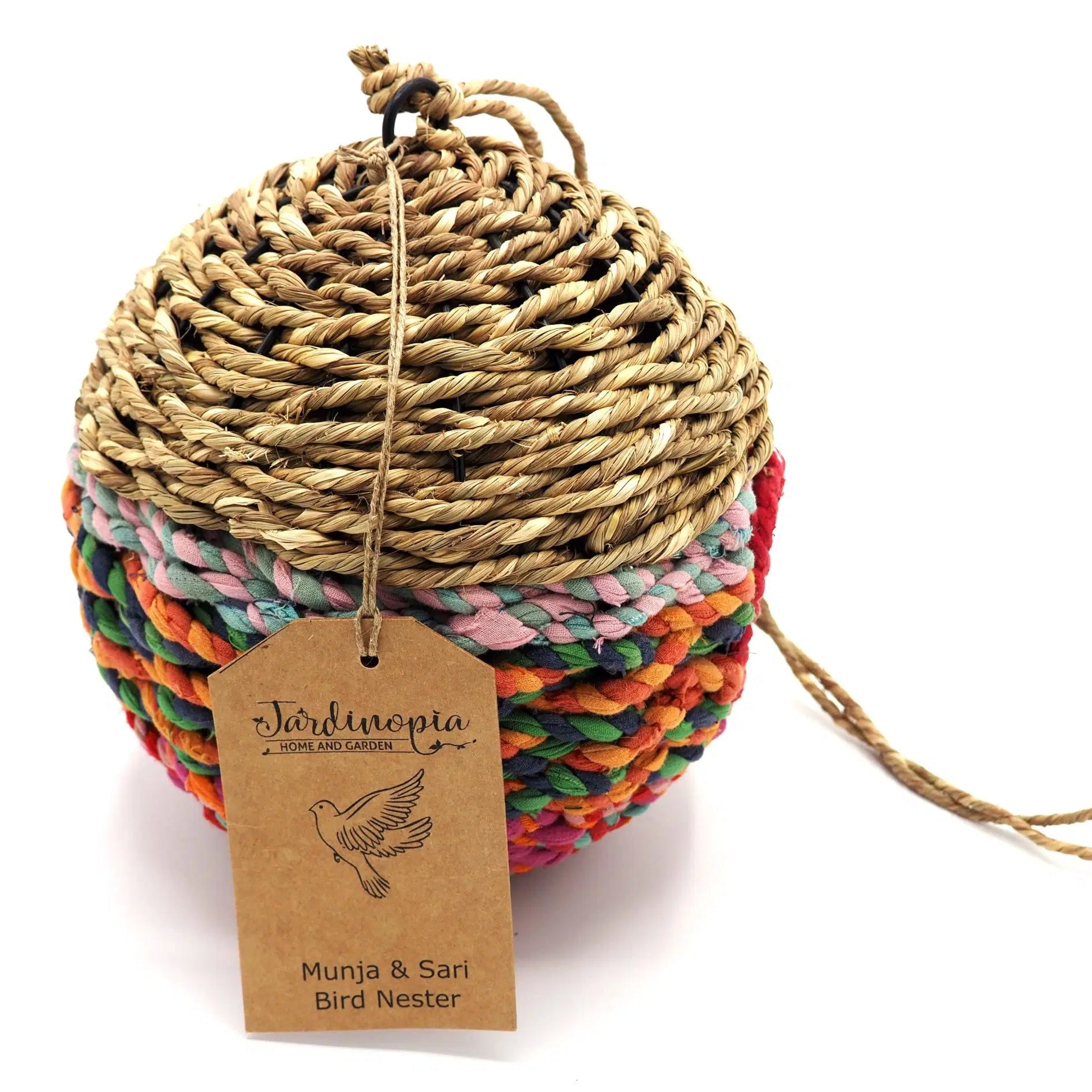Munja & Reclaimed Sari Fabric Bird Nester