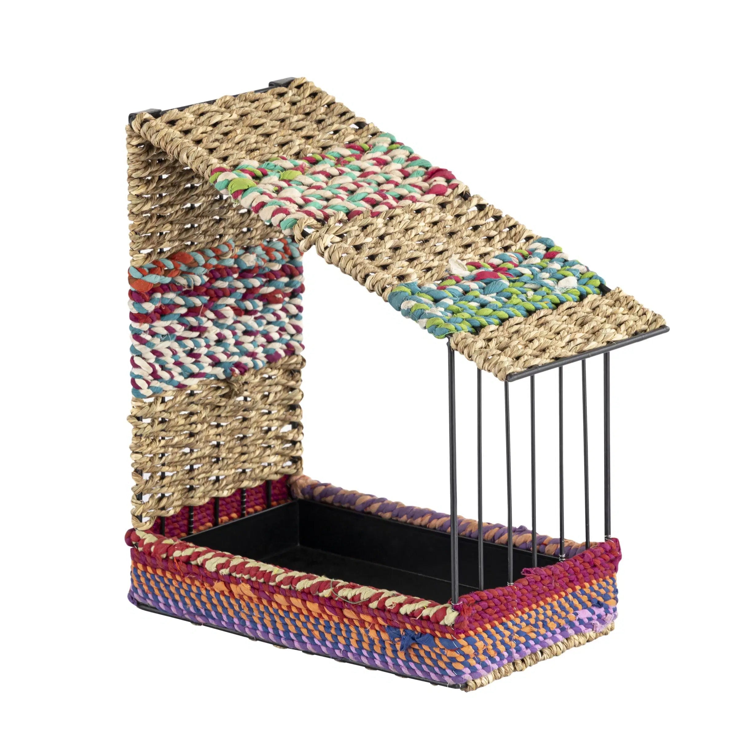 Munja & Reclaimed Sari Fabric Wall Bird Feeder