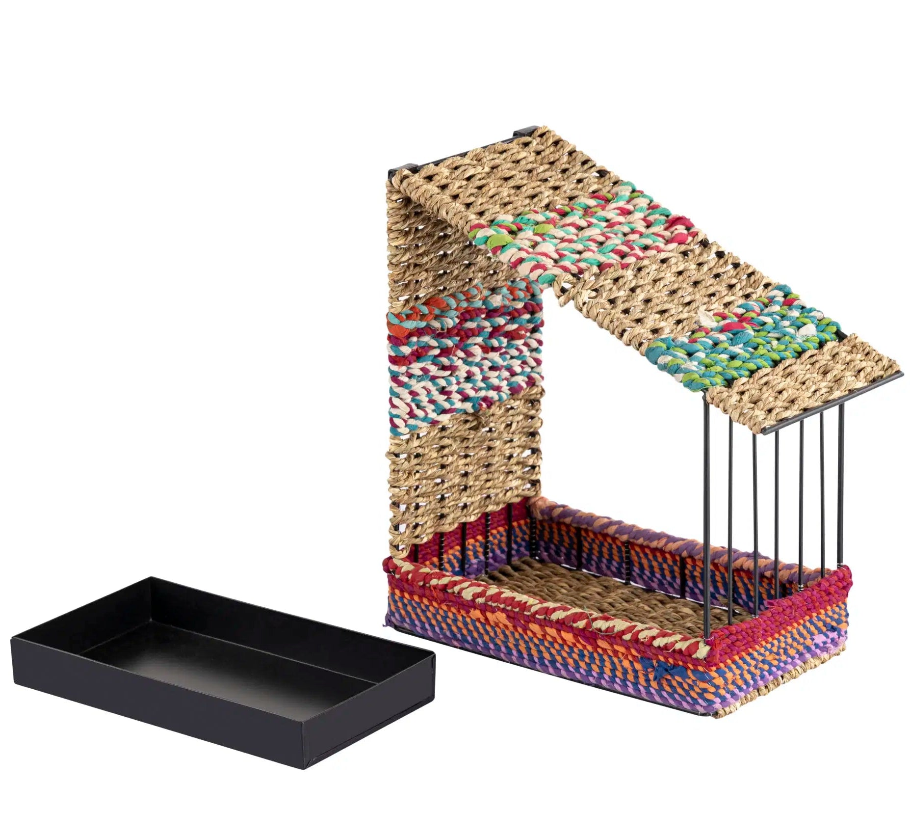 Munja & Reclaimed Sari Fabric Wall Bird Feeder