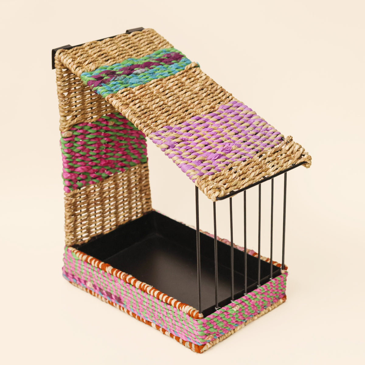 Munja & Reclaimed Sari Fabric Wall Bird Feeder
