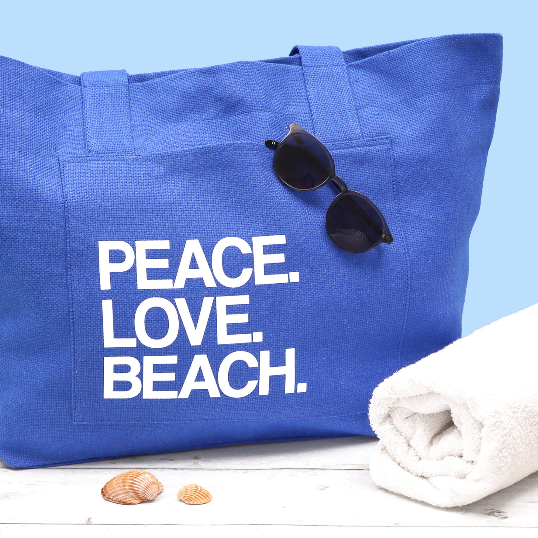 Cotton Beach Bag - Blue