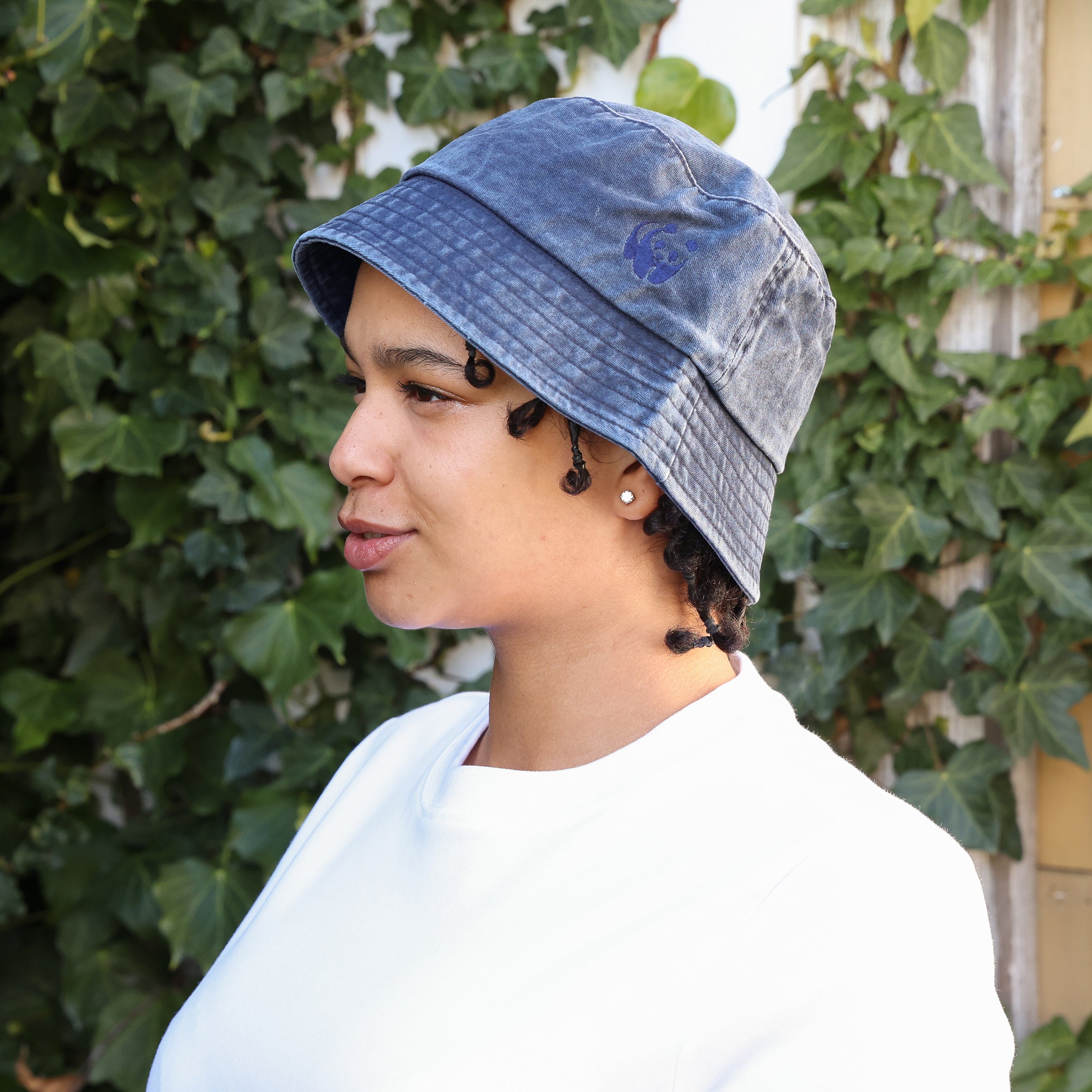 WWF Washed Effect Bucket Hat - Navy
