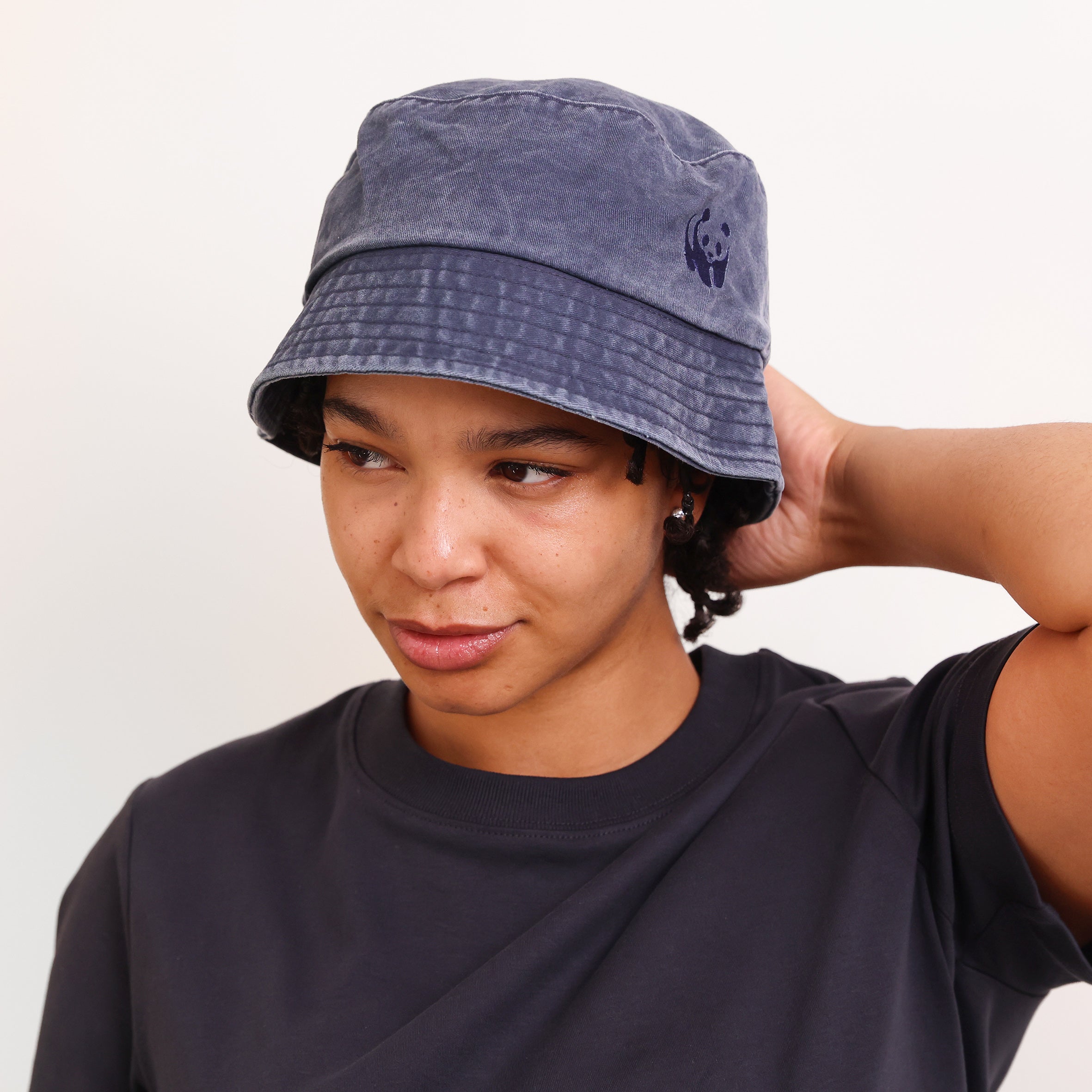 WWF Washed Effect Bucket Hat - Navy