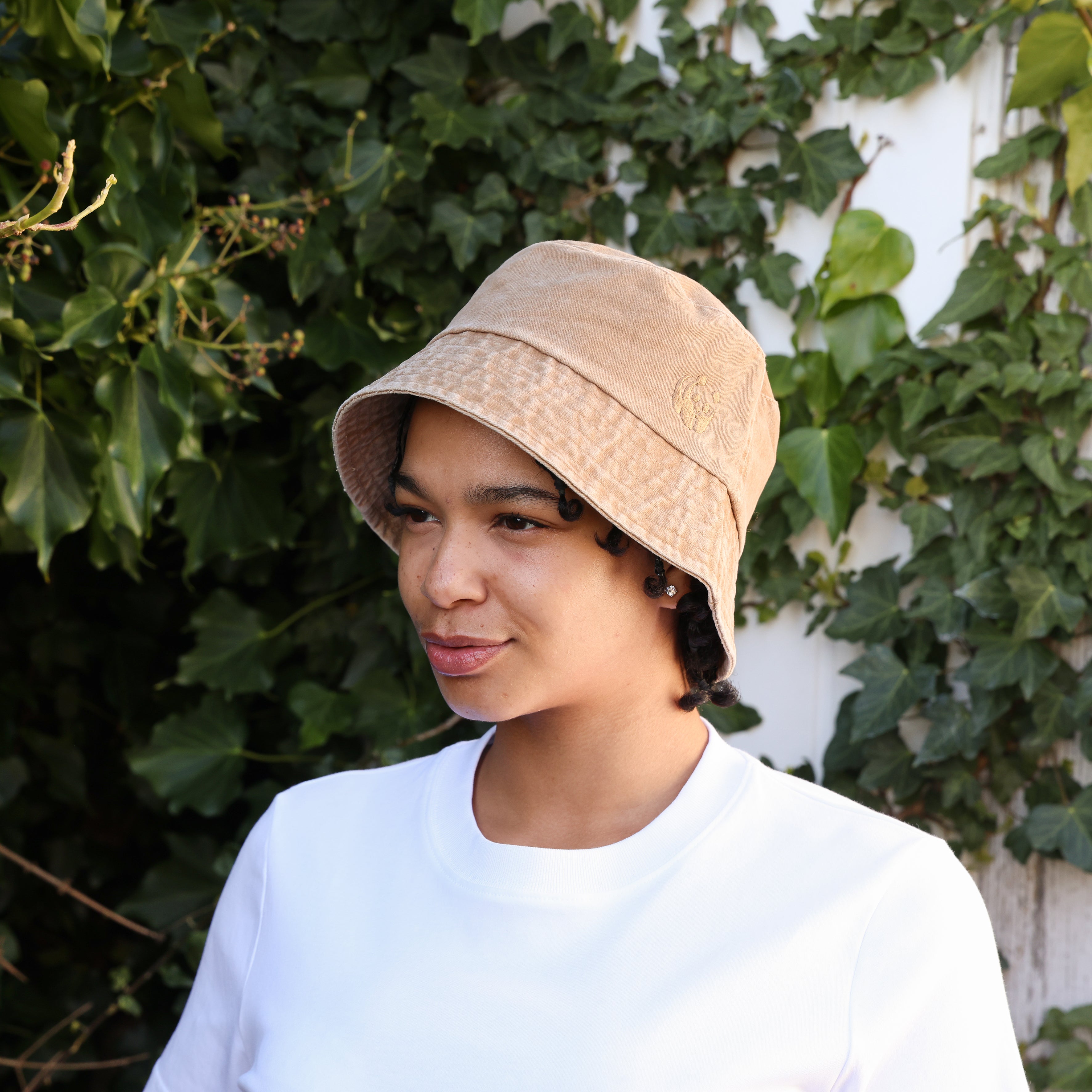 WWF Washed Effect Bucket Hat - Camel