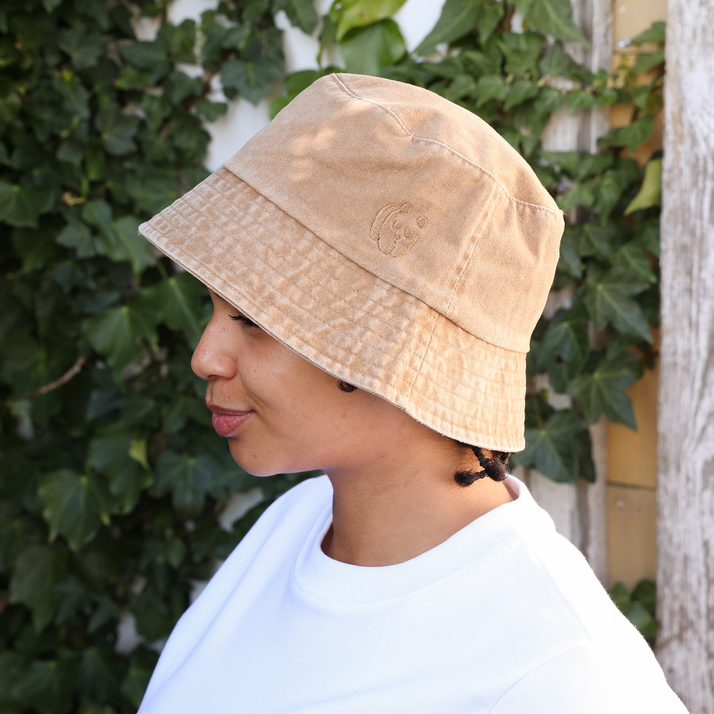 WWF Washed Effect Bucket Hat - Camel
