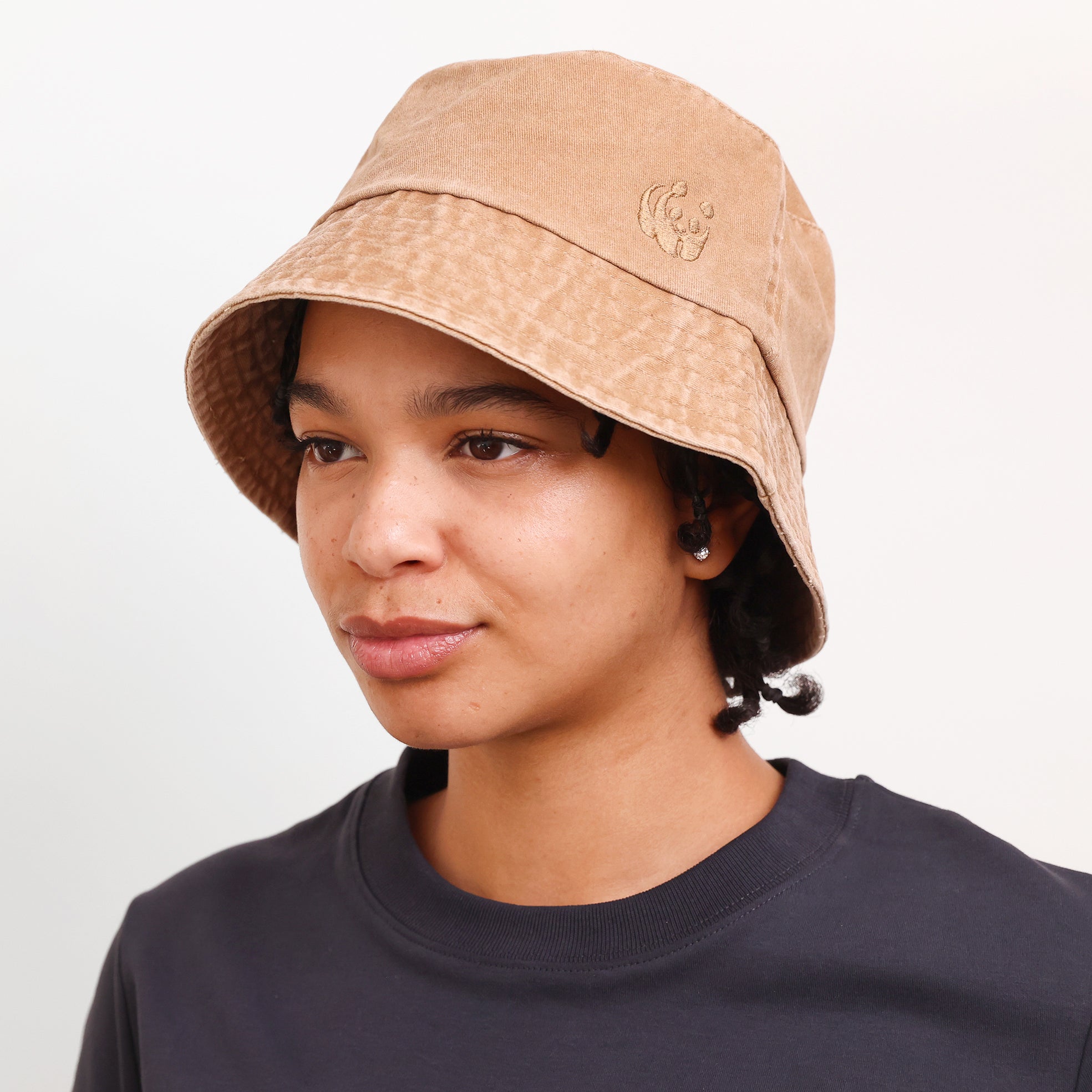 WWF Washed Effect Bucket Hat - Camel