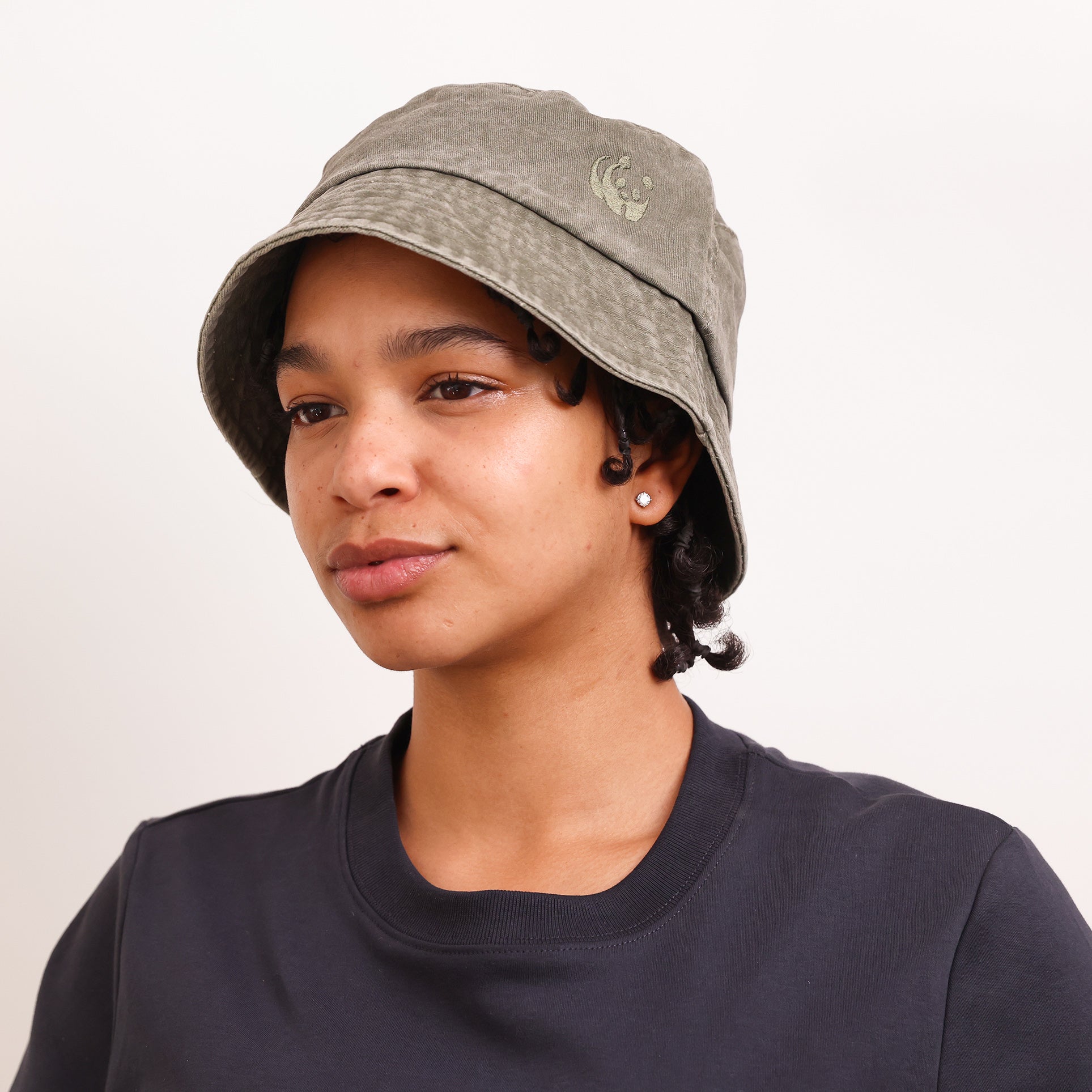 WWF Washed Effect Bucket Hat - Khaki