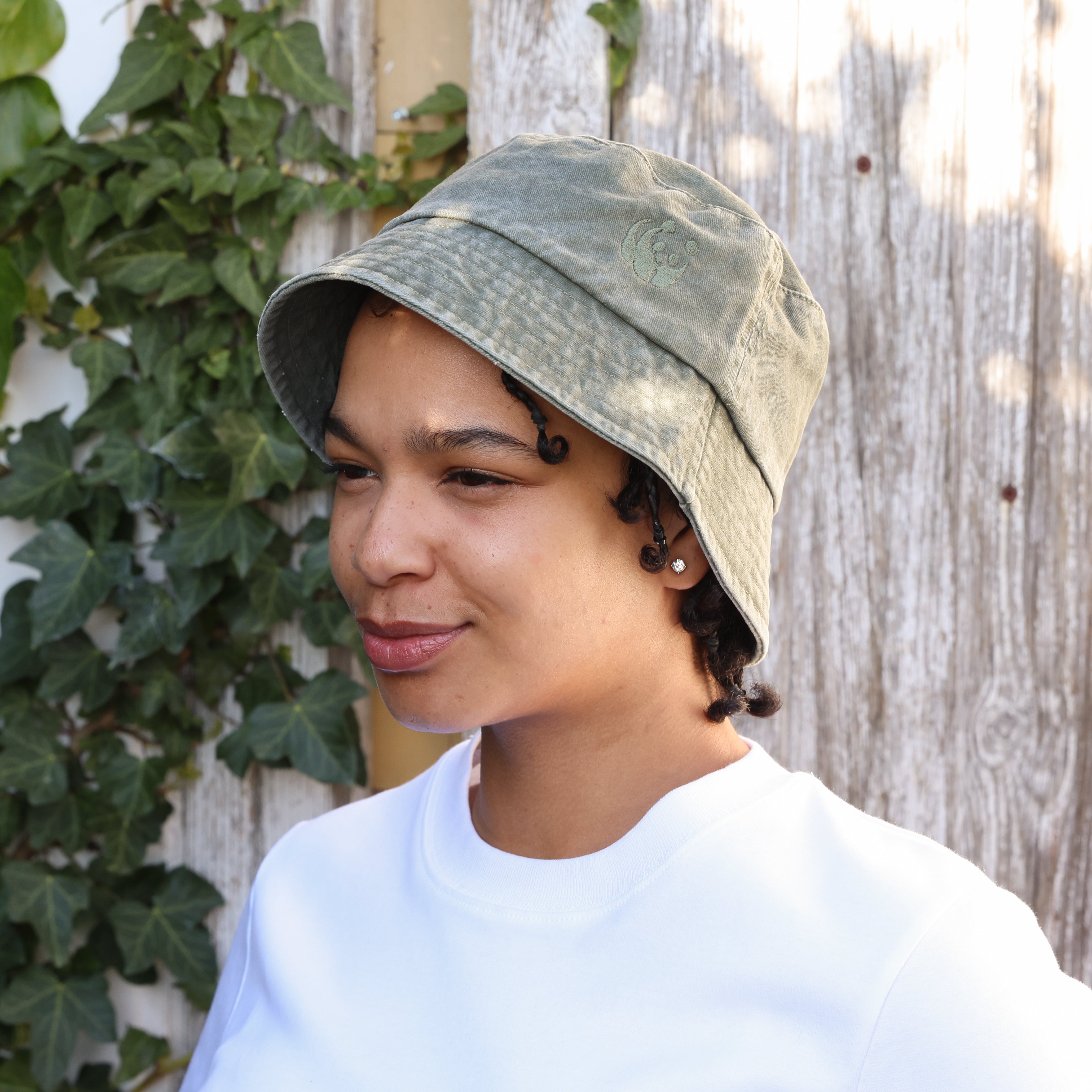 WWF Washed Effect Bucket Hat - Khaki