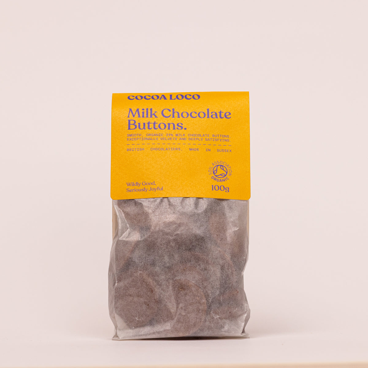 Organic Cocoa Loco Organic Milk Chocolate Buttons 100g