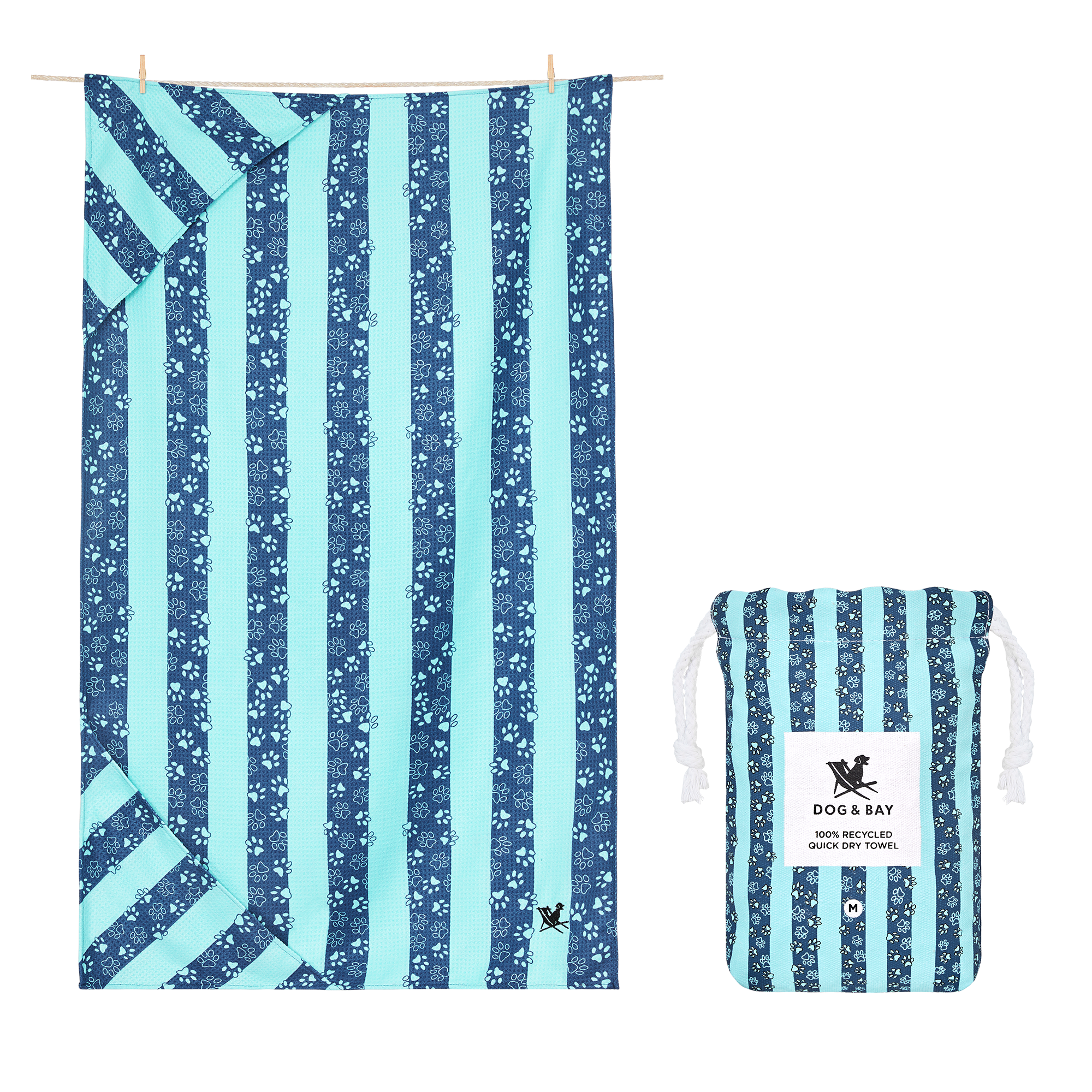 Dock & Bay Medium Dog Towel - Bark Blue