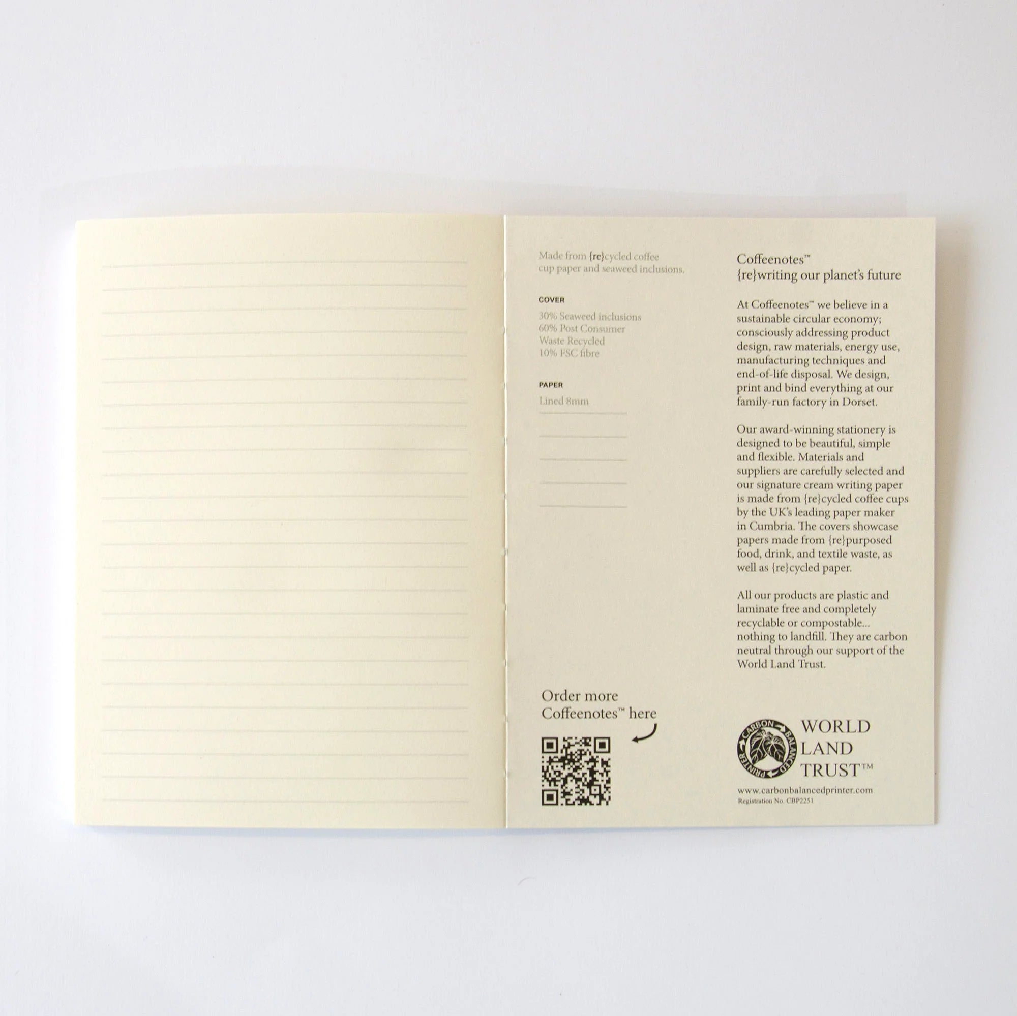 WWF x Coffeenotes Layflat Notebook - Seaweed