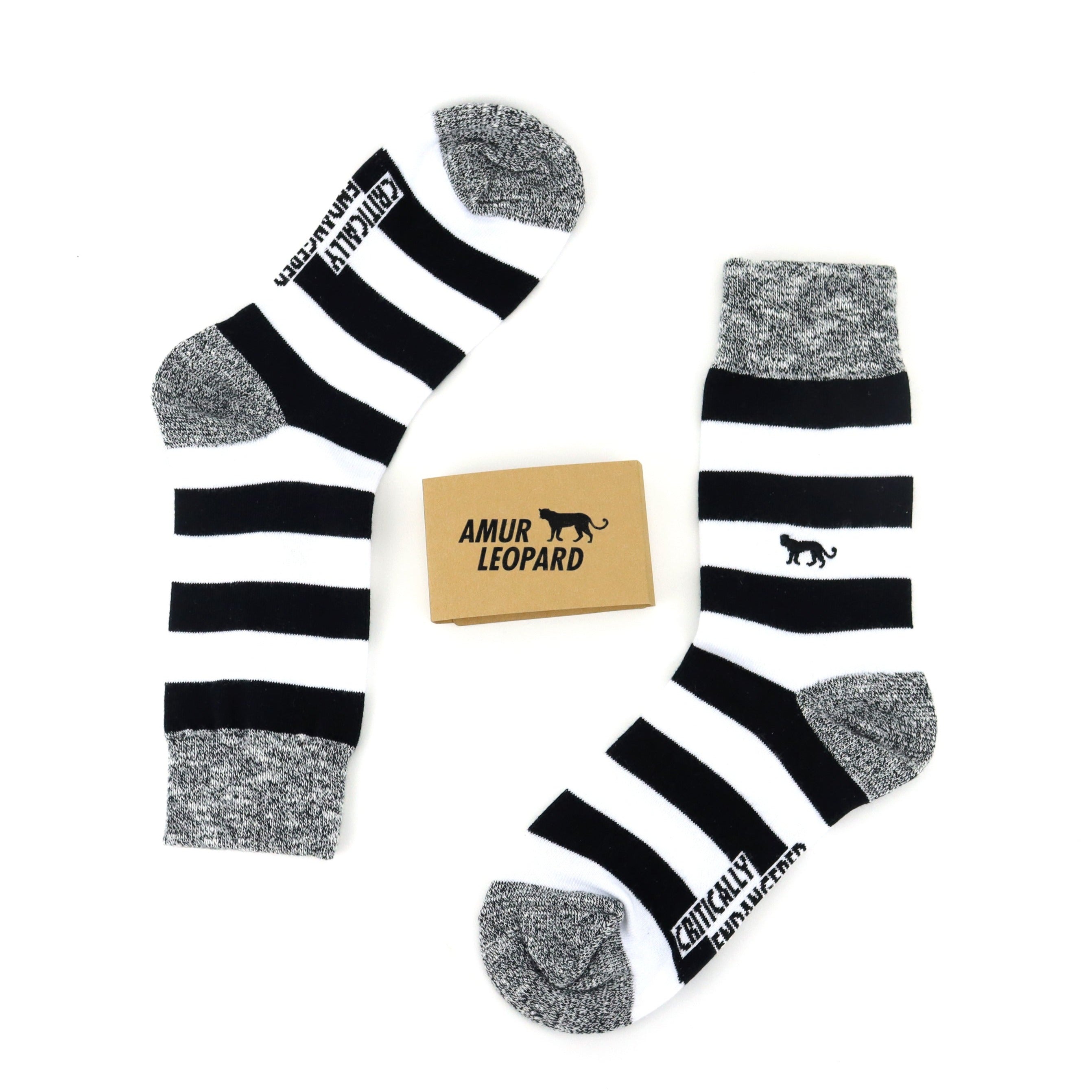 Critically Endangered Adult Striped Socks - Leopard