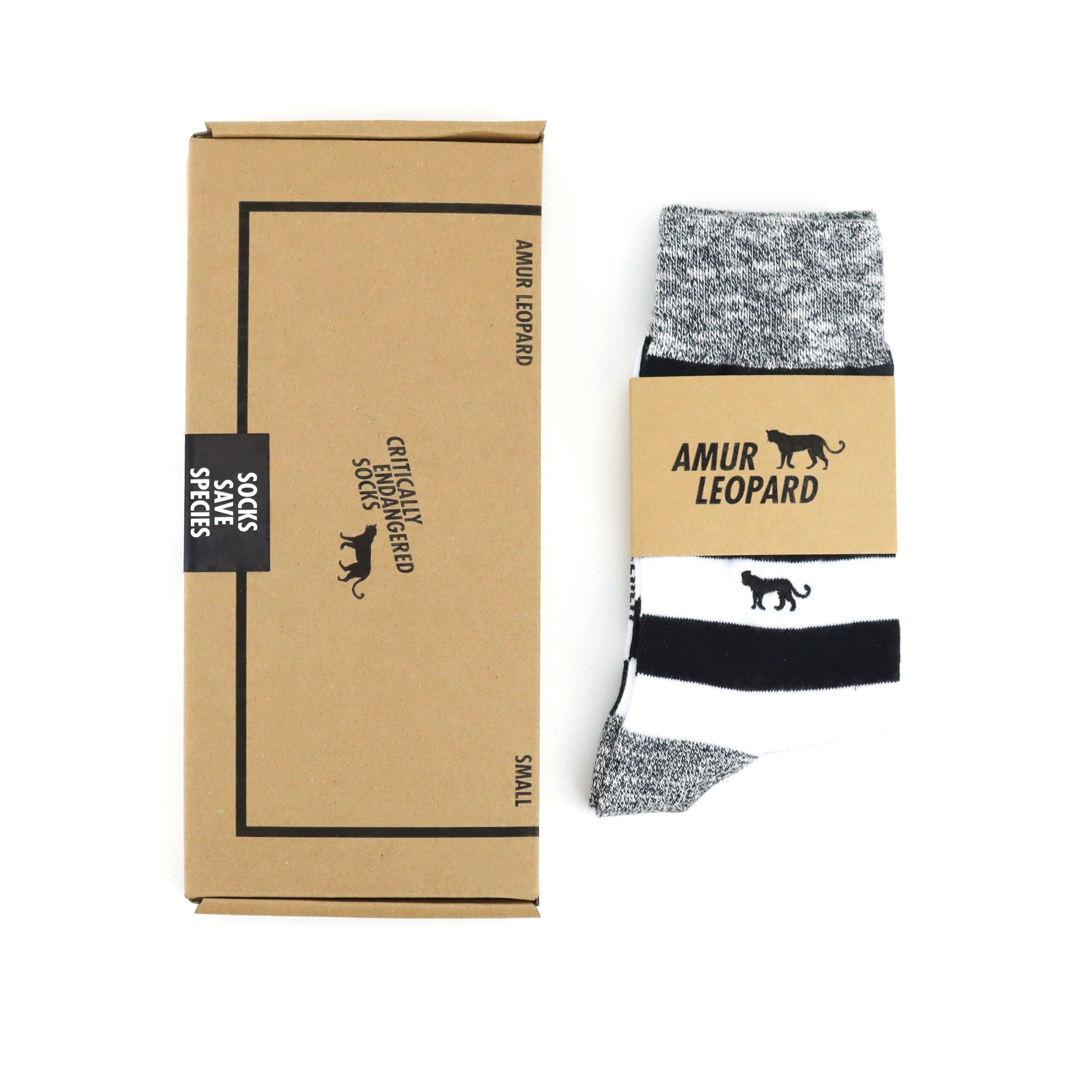 Critically Endangered Adult Striped Socks - Leopard
