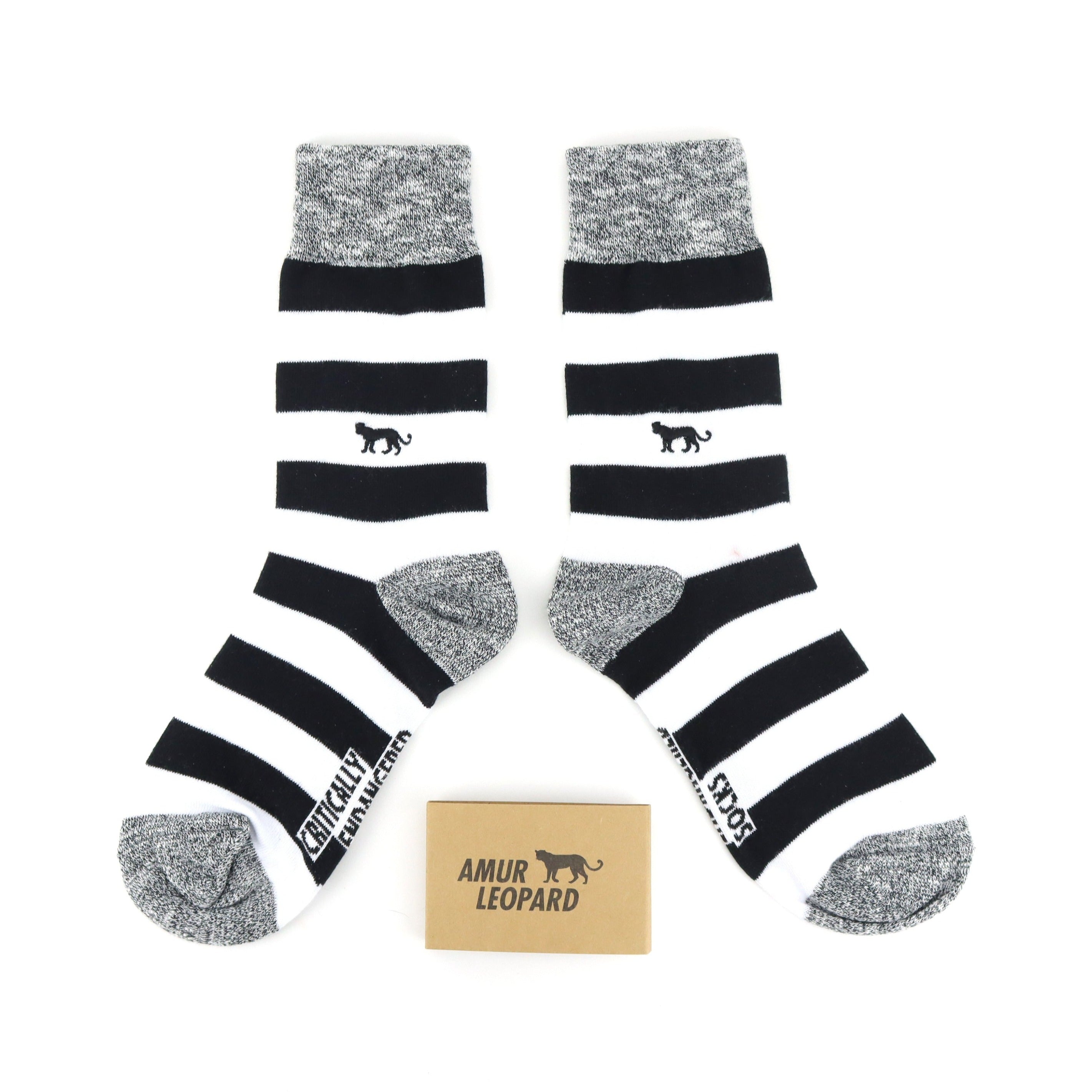 Critically Endangered Adult Striped Socks - Leopard