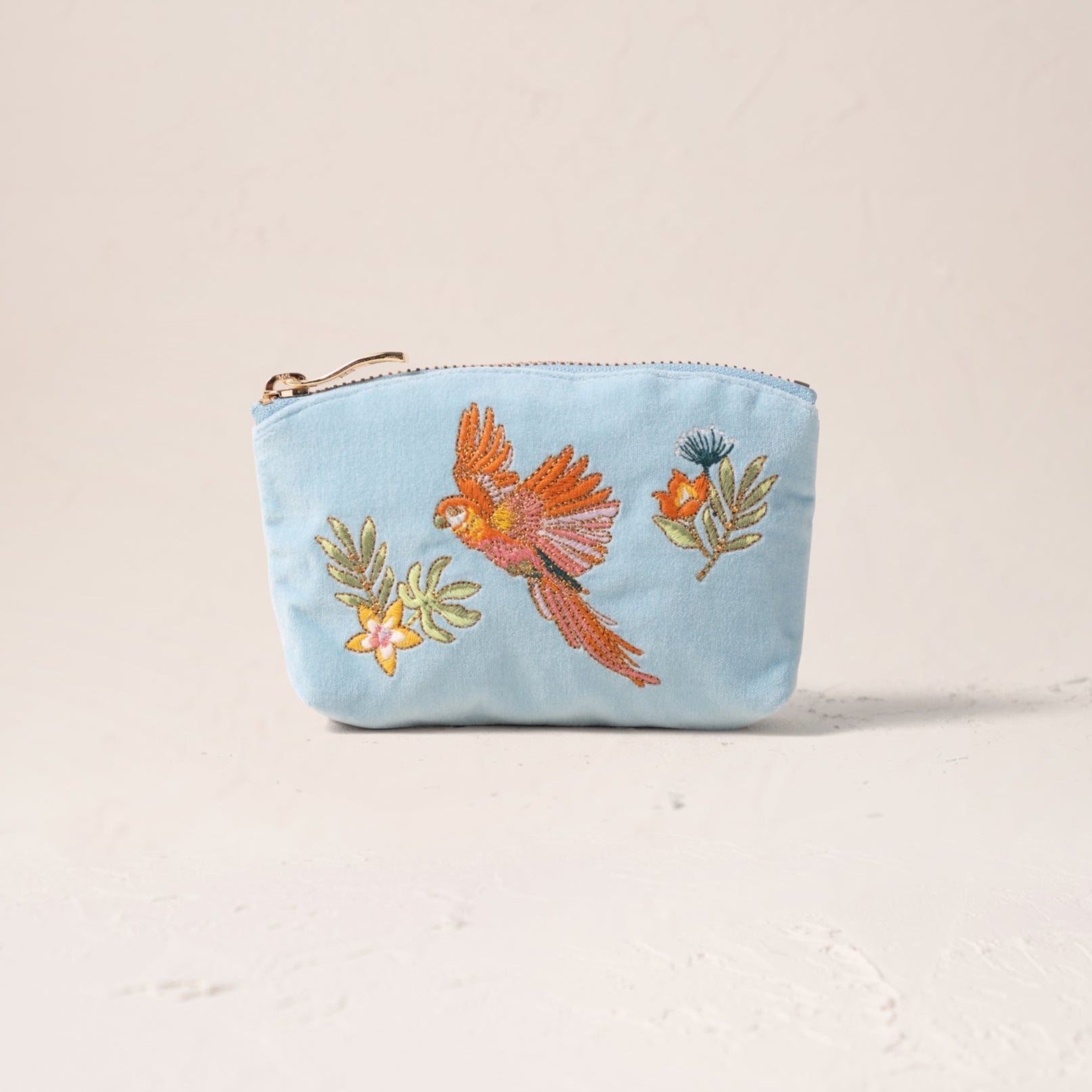 Flying Parrots Coin Purse - French Blue