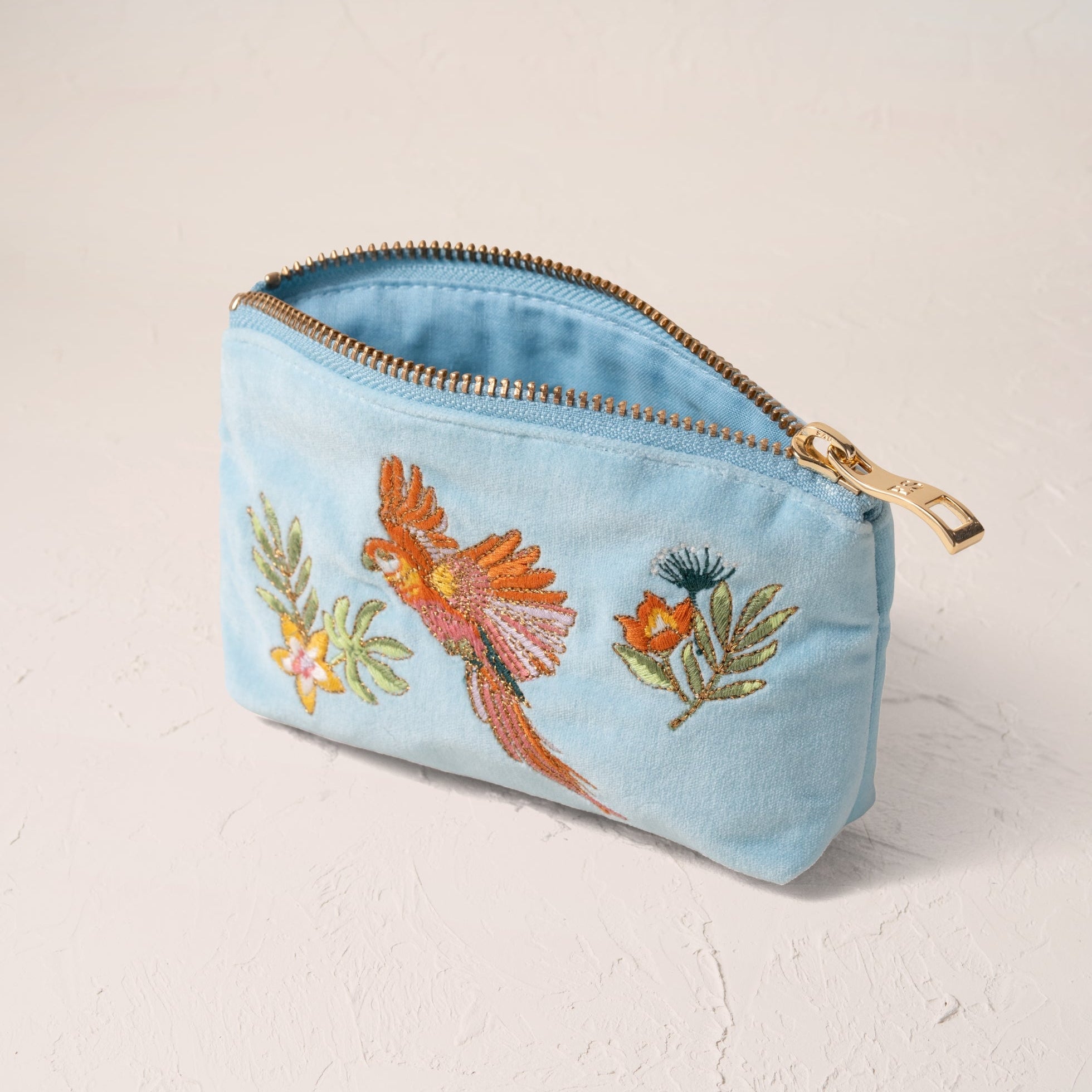 Flying Parrots Coin Purse - French Blue