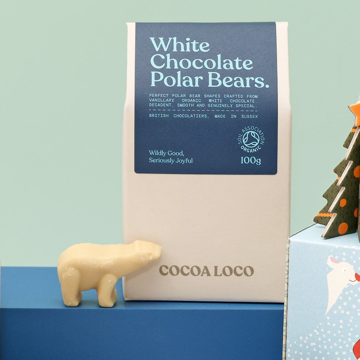 Organic White Chocolate Polar Bears 100g