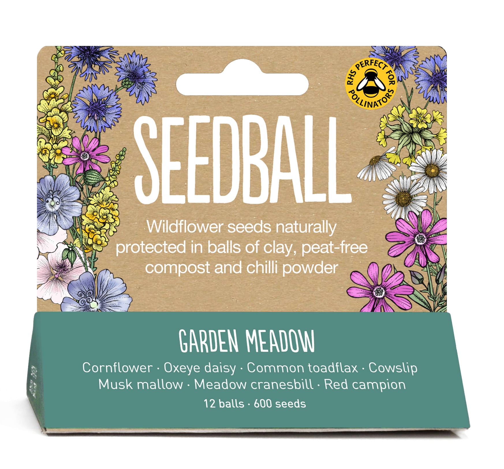Seedball Mini Meadow Bamboo Pots - Garden Meadow