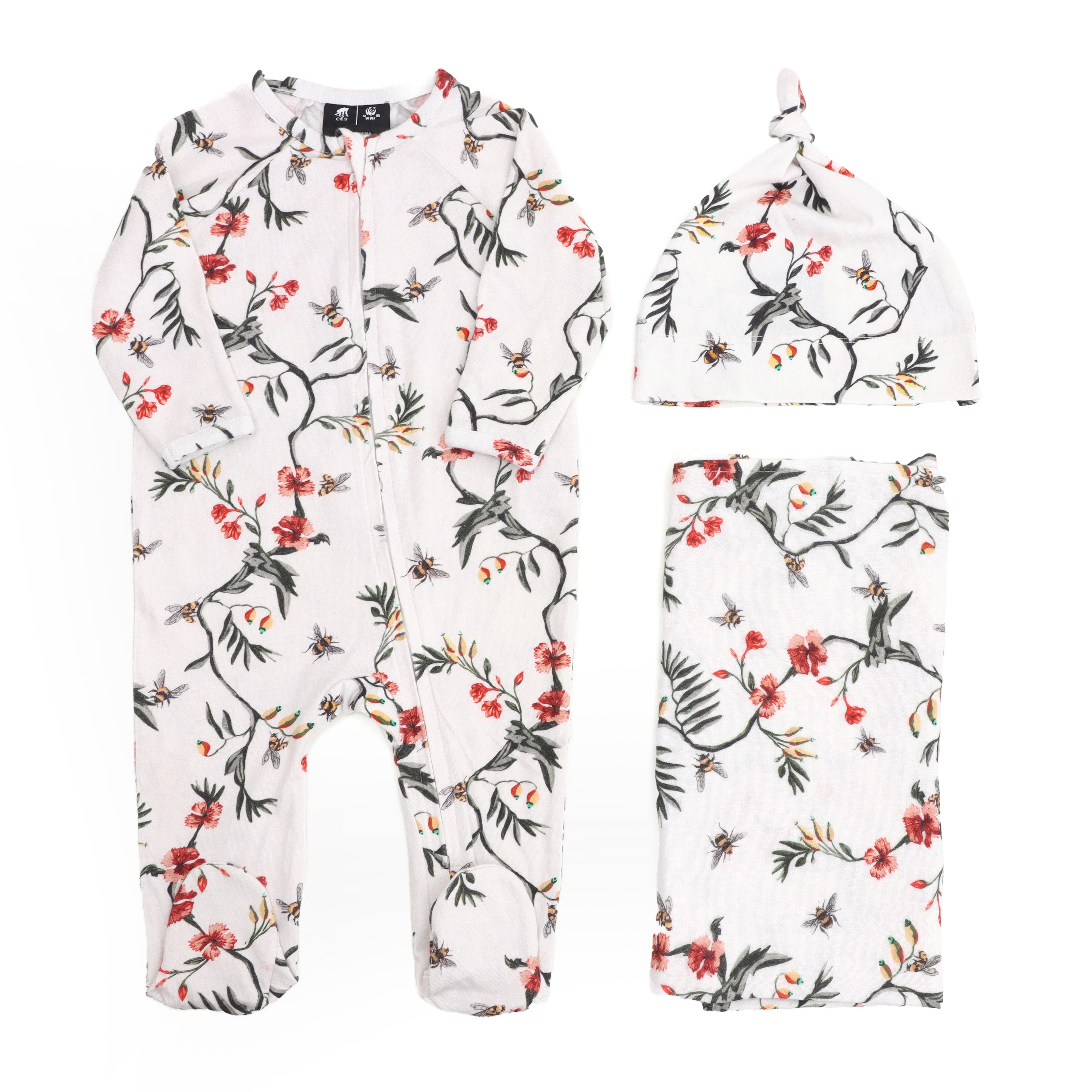 Critically Endangered Baby Romper Set - Bee