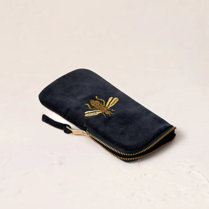 Honey bee Glasses Case - Charcoal