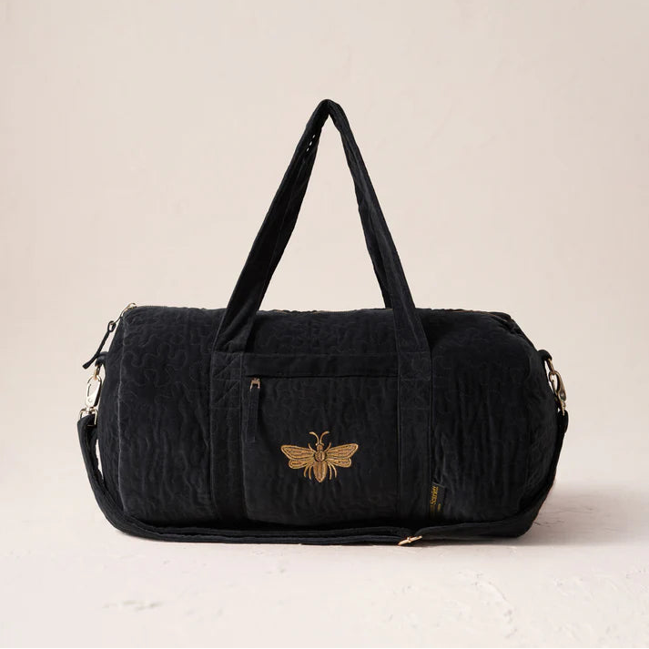 Honey bee Overnight Bag - Charcoal