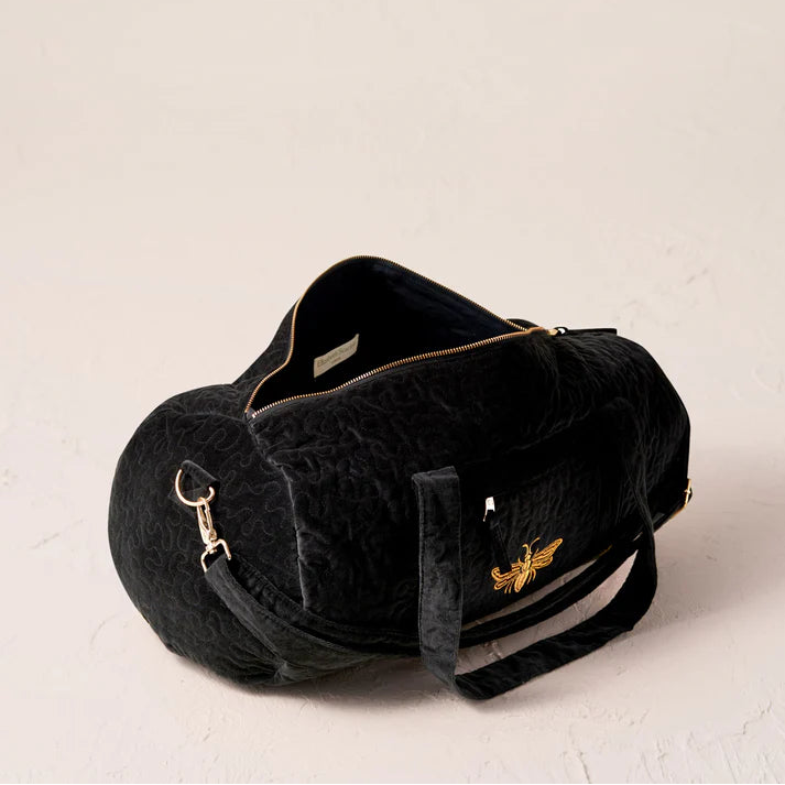 Honey bee Overnight Bag - Charcoal
