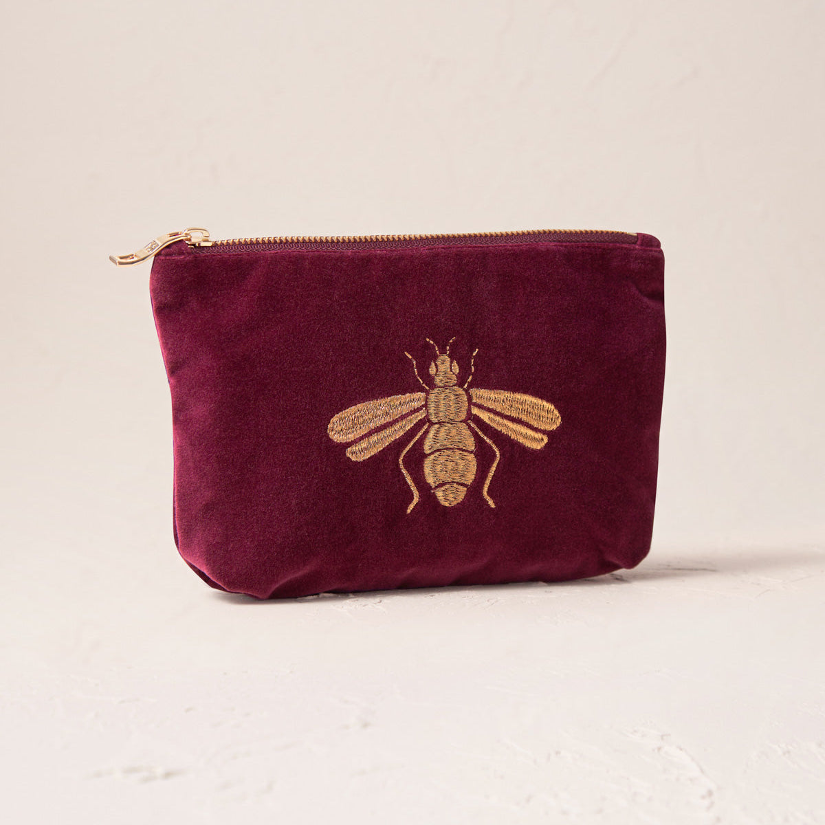 Honey Bee Mini Pouch - Plum