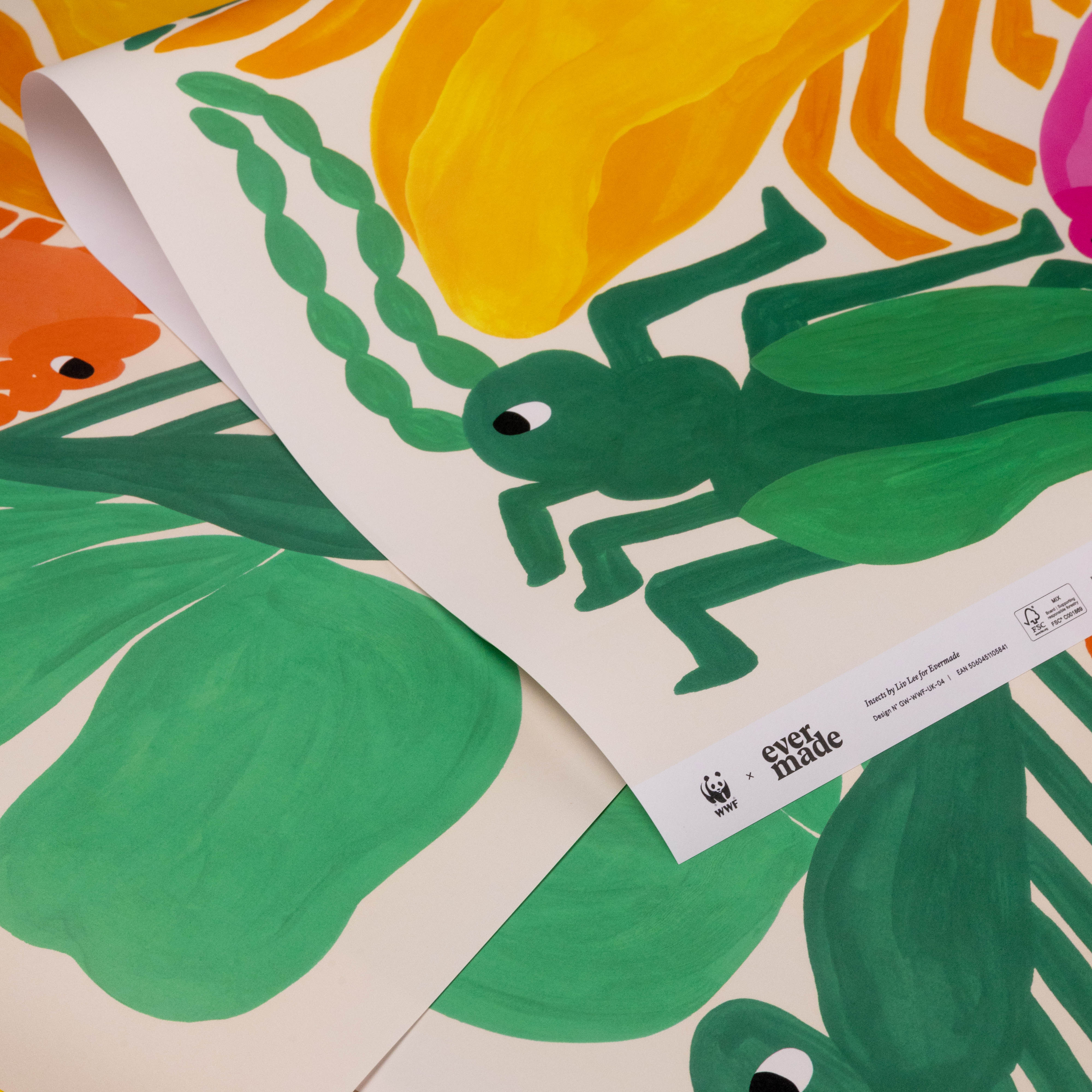 Evermade x Liv Lee - Insects WWF Luxury Gift Wrap (2 Sheets)