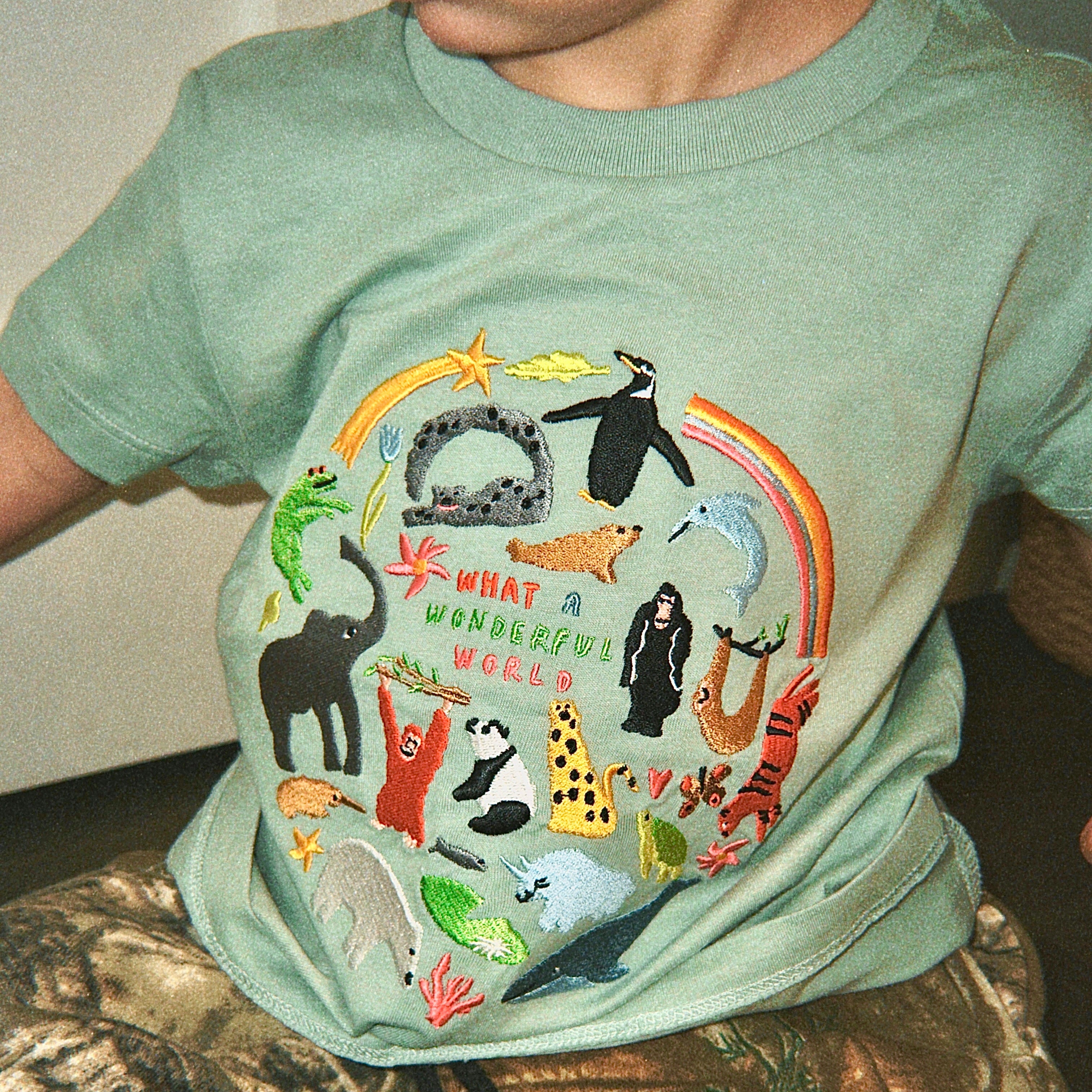 WWF Limited Edition 'What A Wonderful World' Embroidered Kids T-Shirt