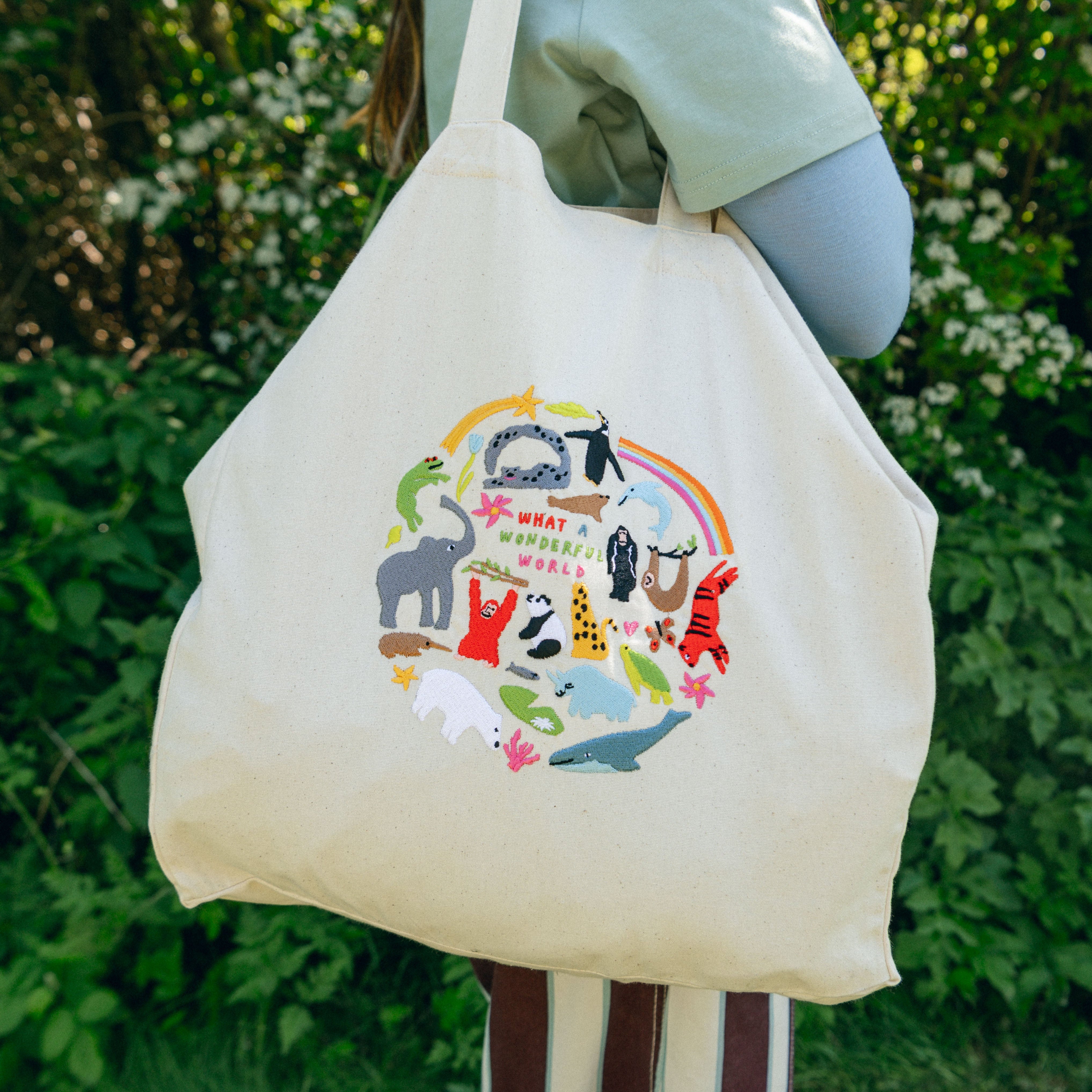 WWF Limited Edition 'What A Wonderful World' Embroidered Tote Bag