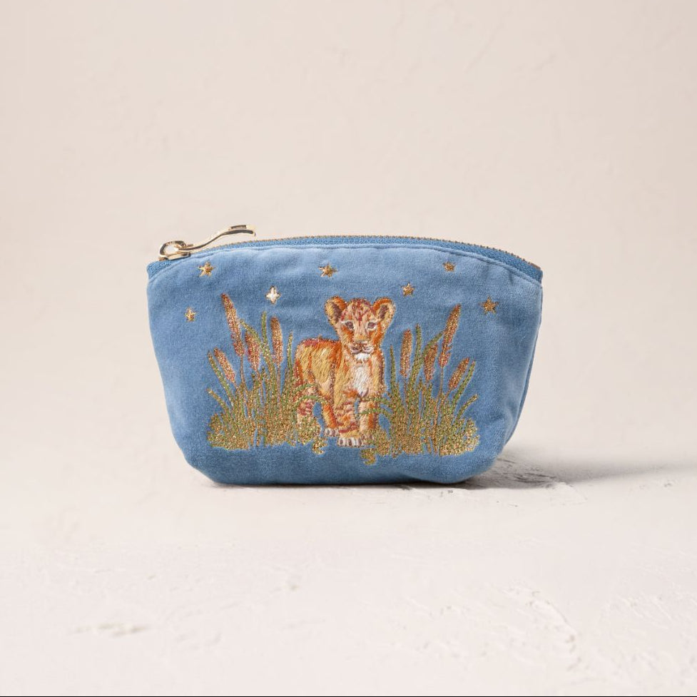 Lion Pride Coin Purse - Dusky Blue
