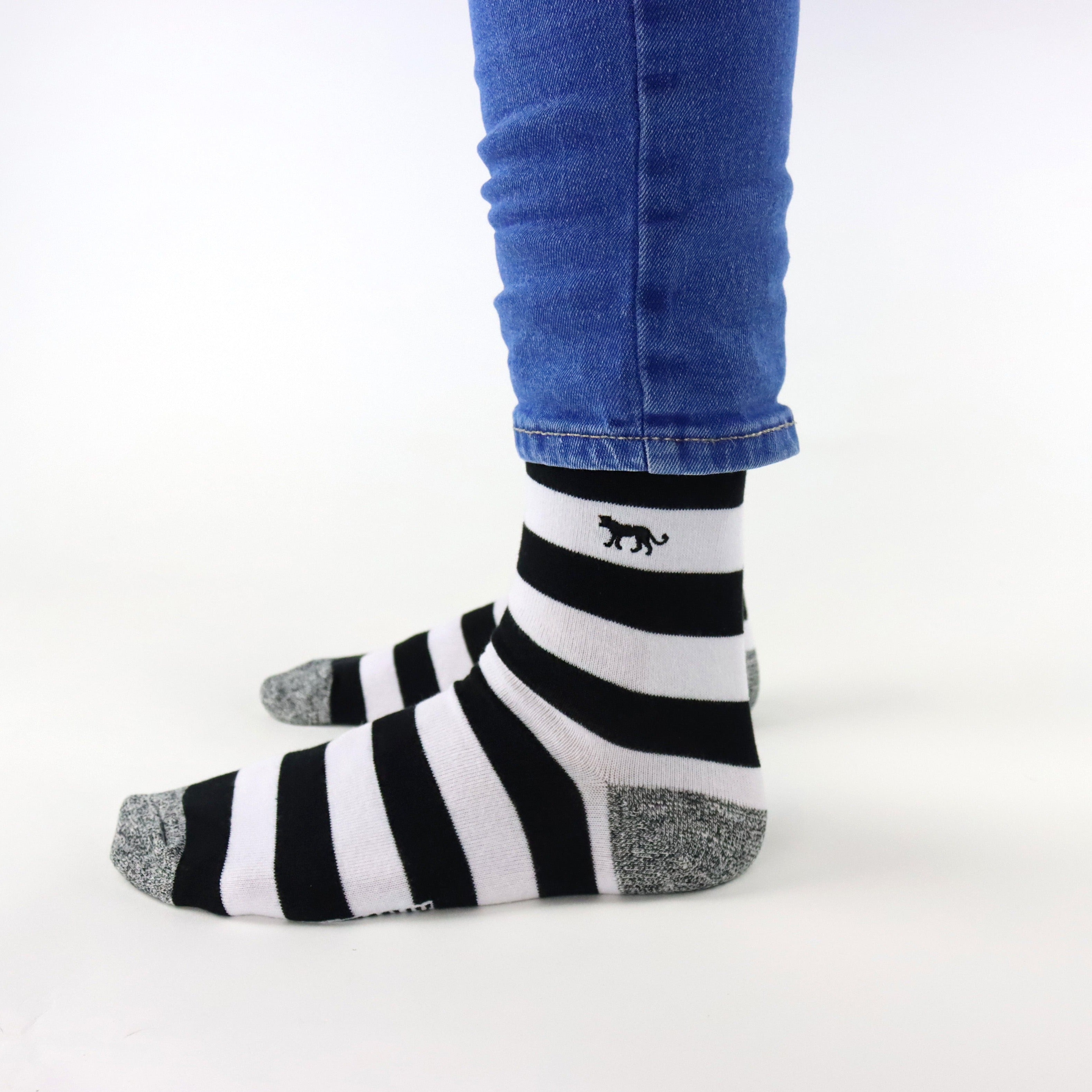 Critically Endangered Adult Striped Socks - Leopard