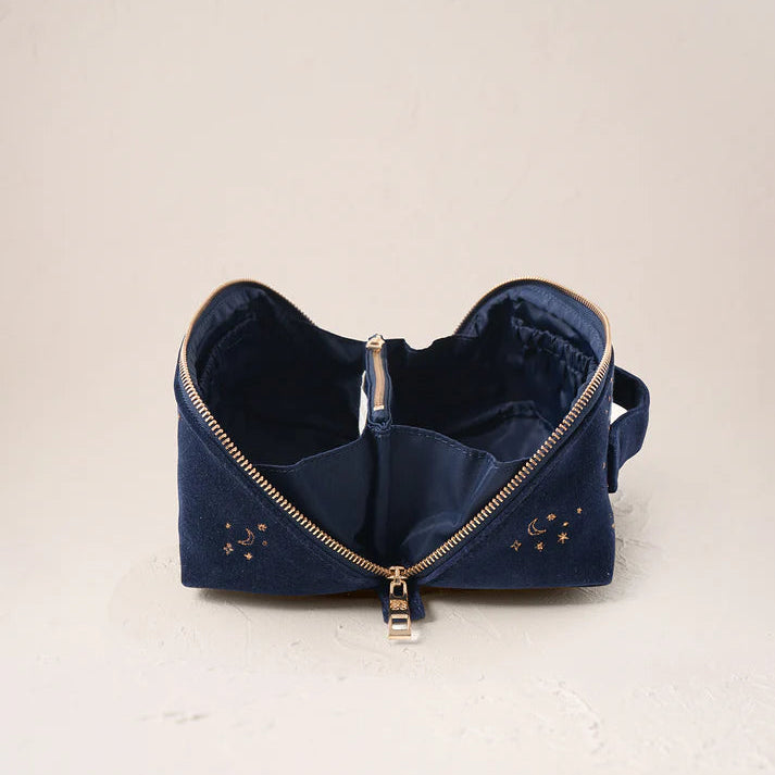 Mystical Whale Open Flat Makeup Bag - Navy