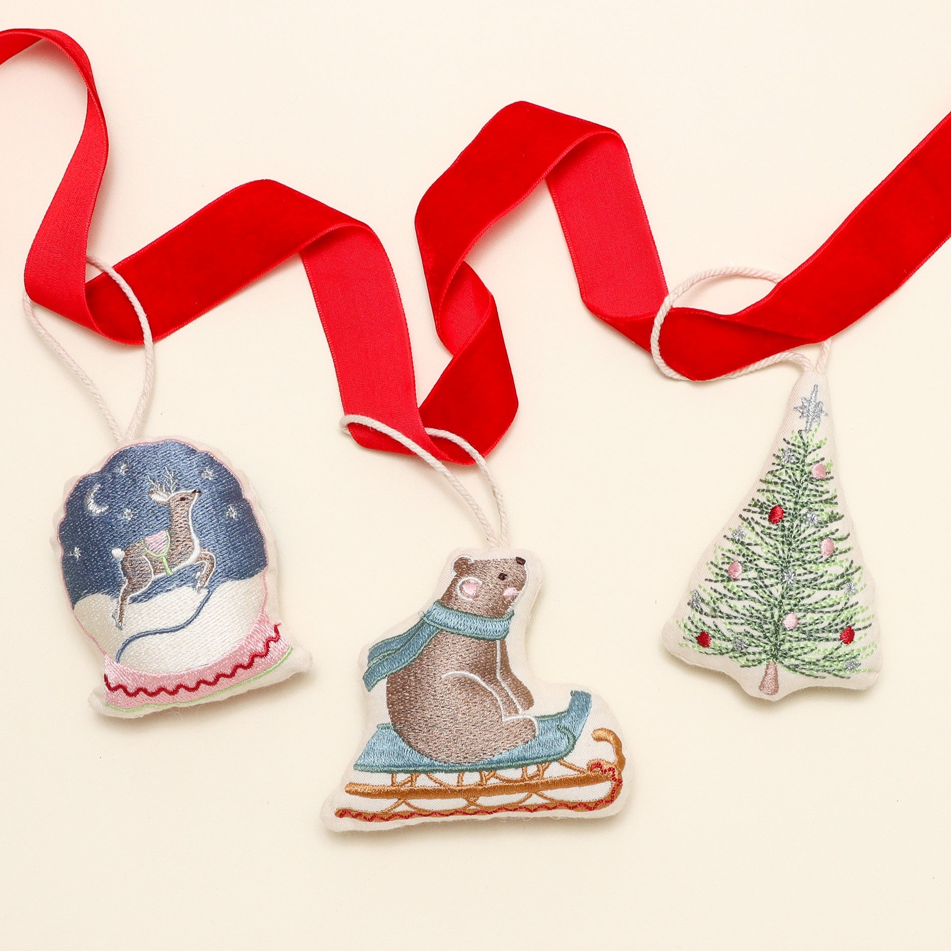 Embroidered Tree Decoration - Christmas Tree