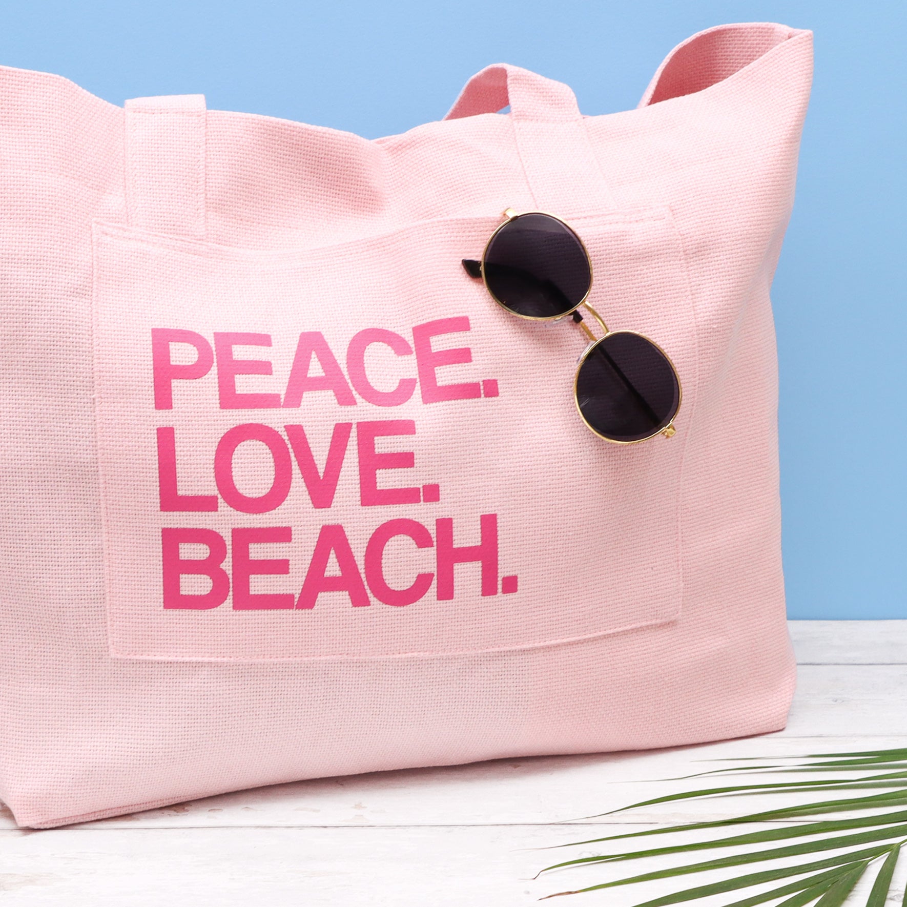 Cotton Beach Bag - Pink