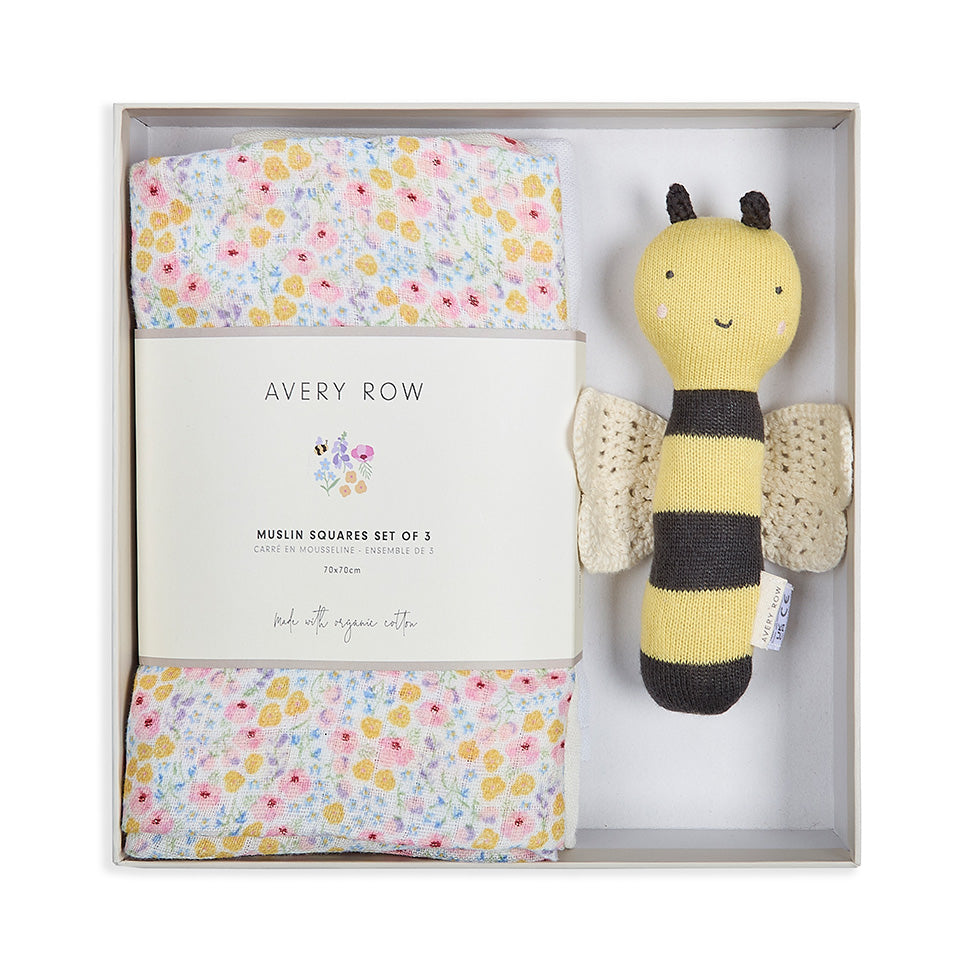 Rattle & Care New Baby Gift Set - Wildflower Garden