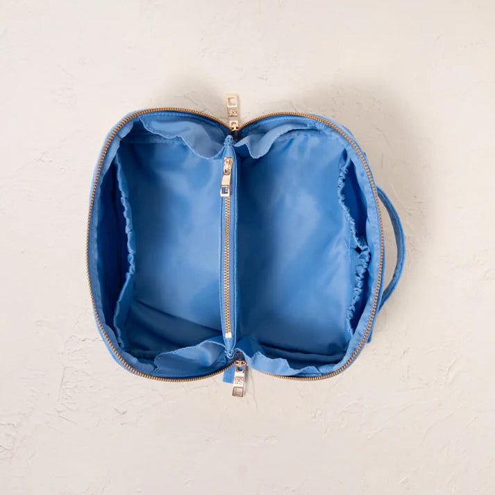 Turtle Open Flat Makeup Bag - Caribbean Blue