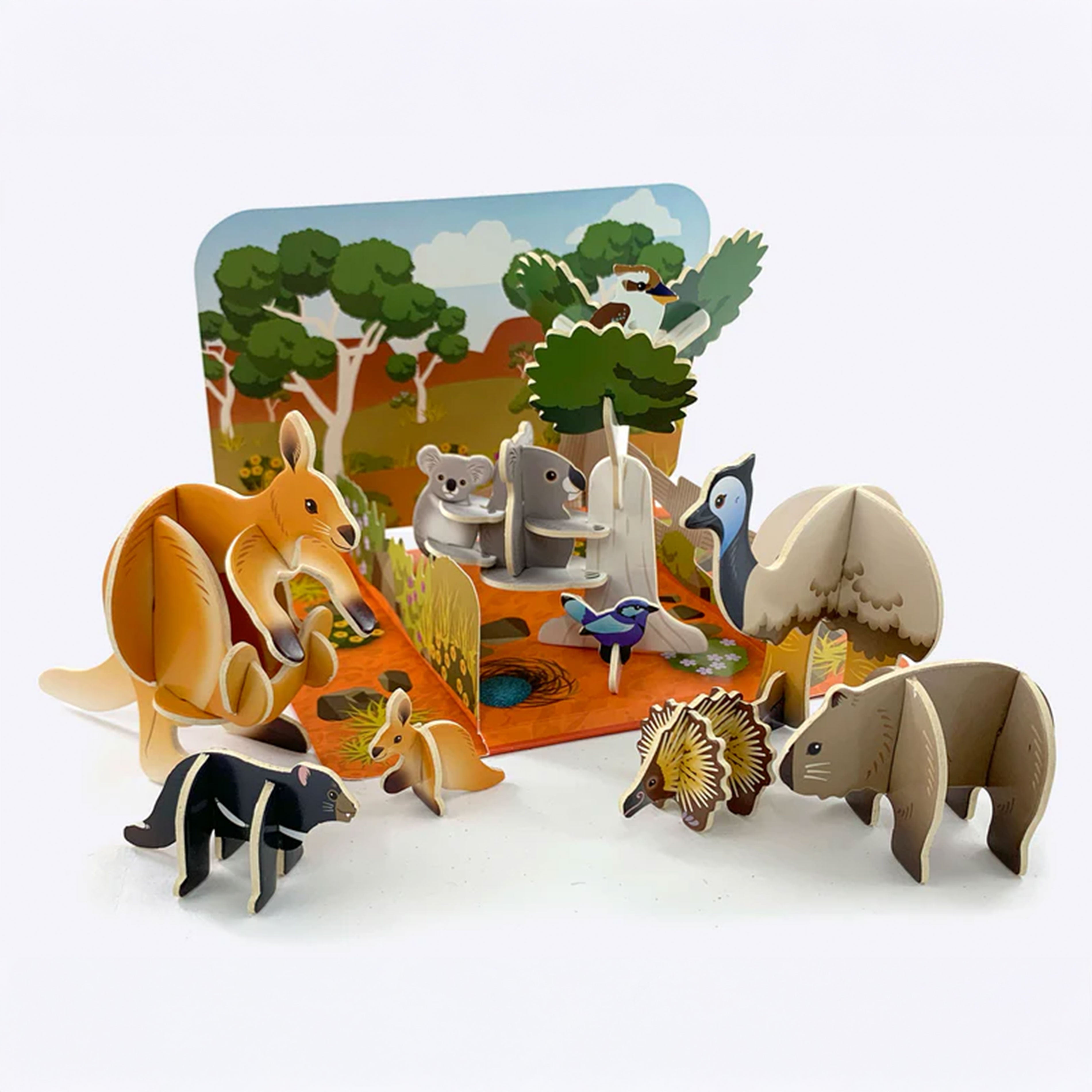 Pop-out & Build Australian Animals Play Set
