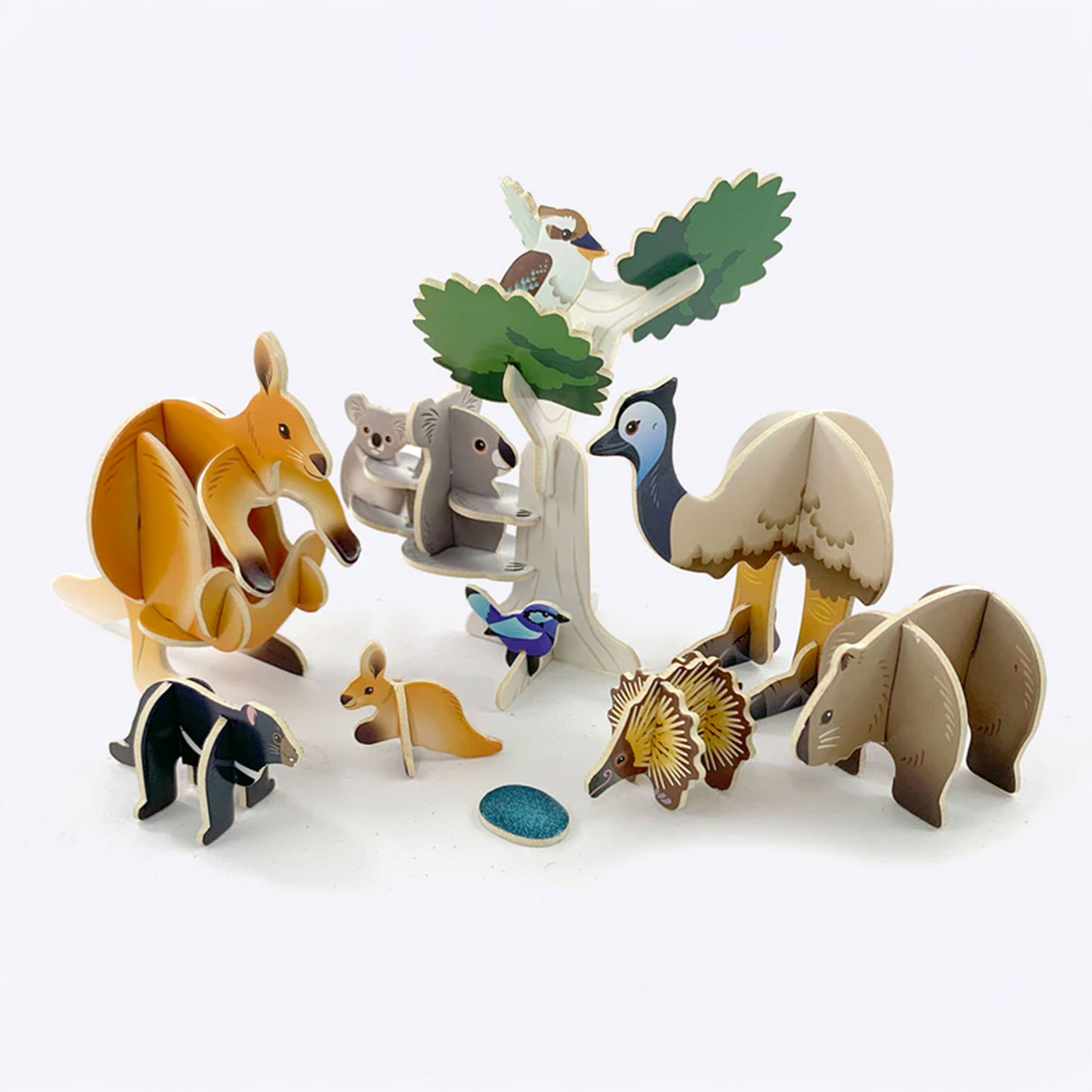 Pop-out & Build Australian Animals Play Set