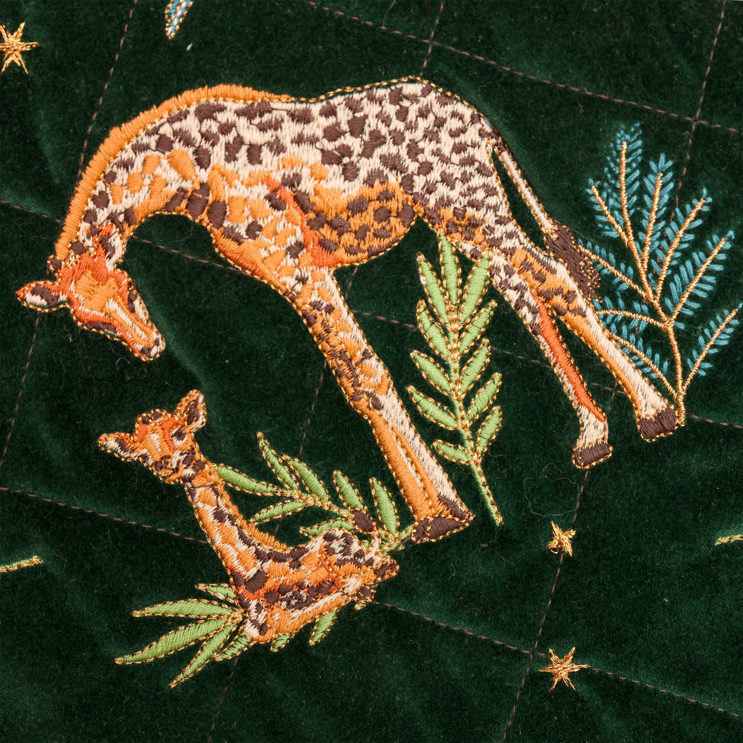 Safari Velvet Stocking - Forest