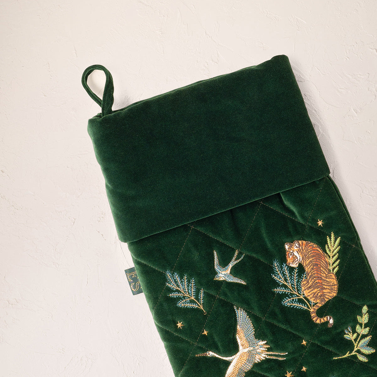 Safari Velvet Stocking - Forest Green