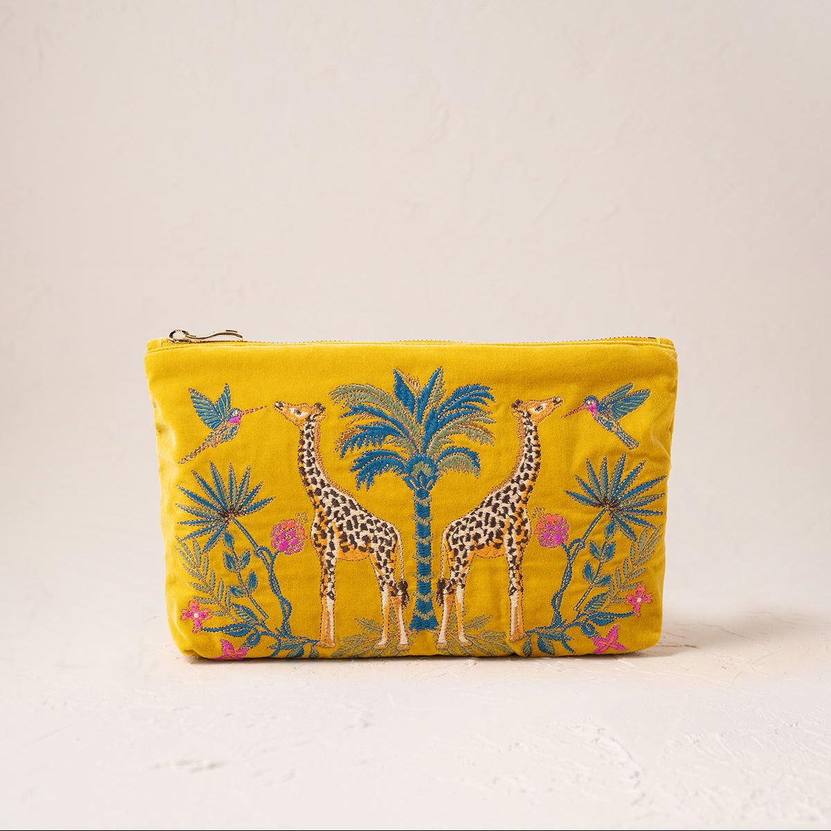 Wild Giraffe Palm Everyday Pouch - Yellow