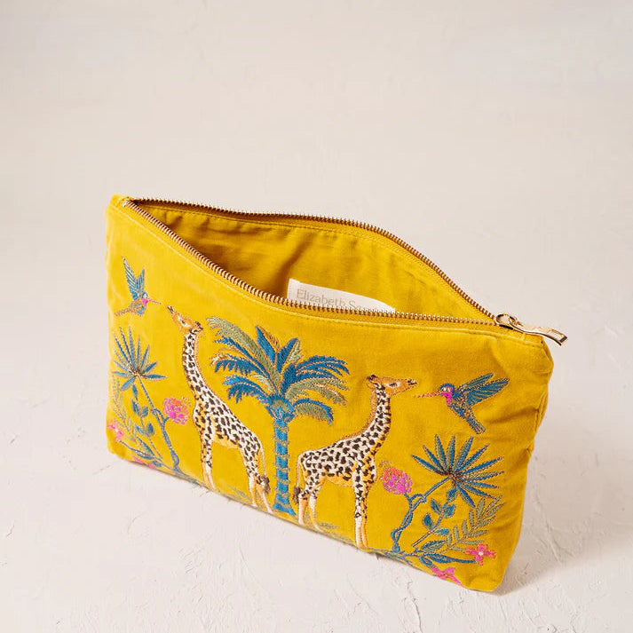 Wild Giraffe Palm Everyday Pouch - Yellow