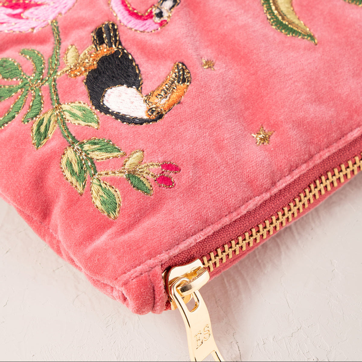 Wild Zebra Palm Everyday Pouch - Blush Pink