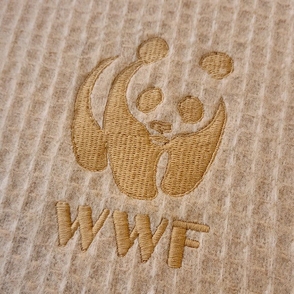 Recycled Wool Large Waffle Blanket - Camel