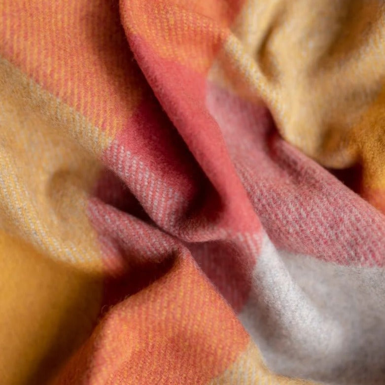 Recycled Wool Large Picnic Blanket - Honey Meadow Check