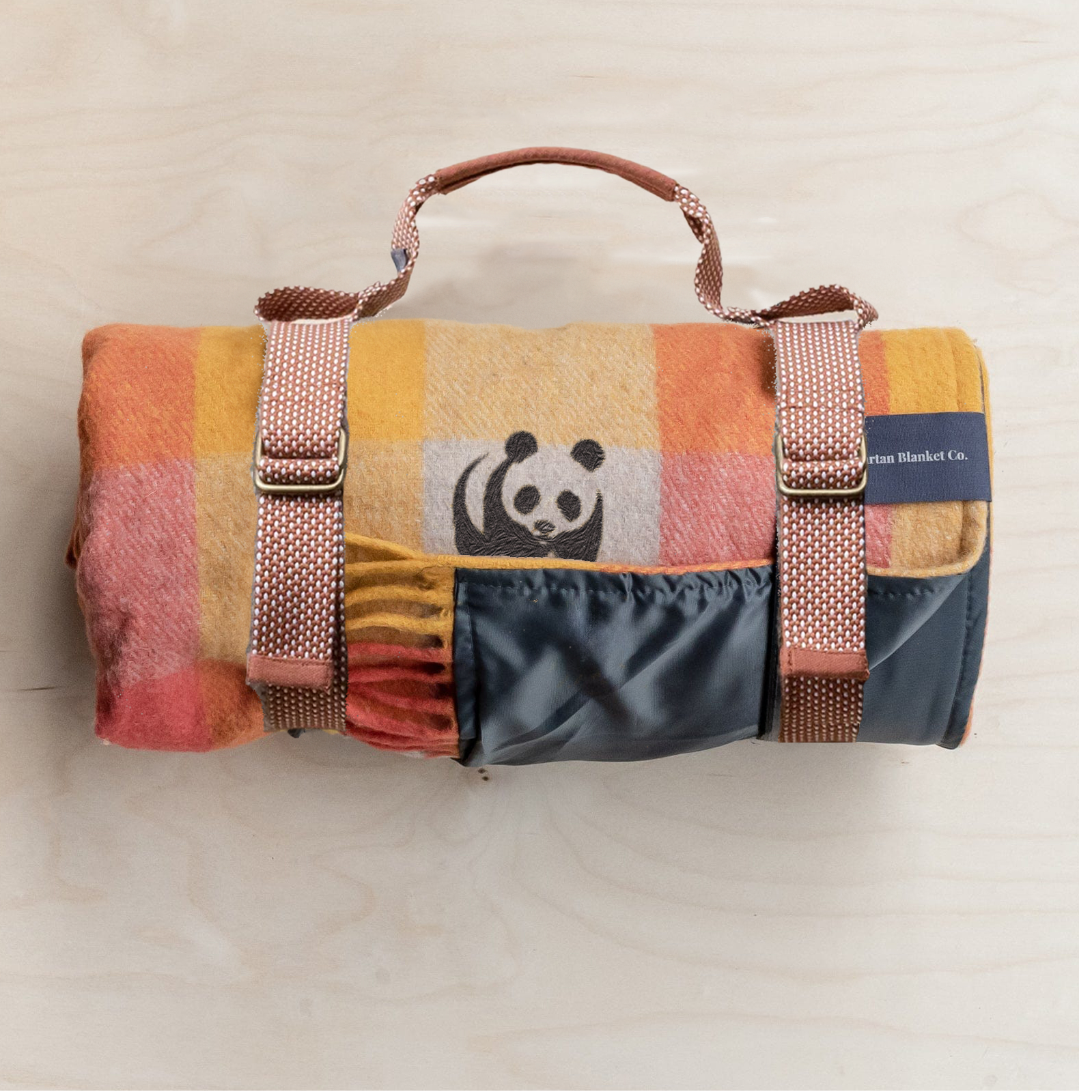 Recycled Wool Large Picnic Blanket - Honey Meadow Check