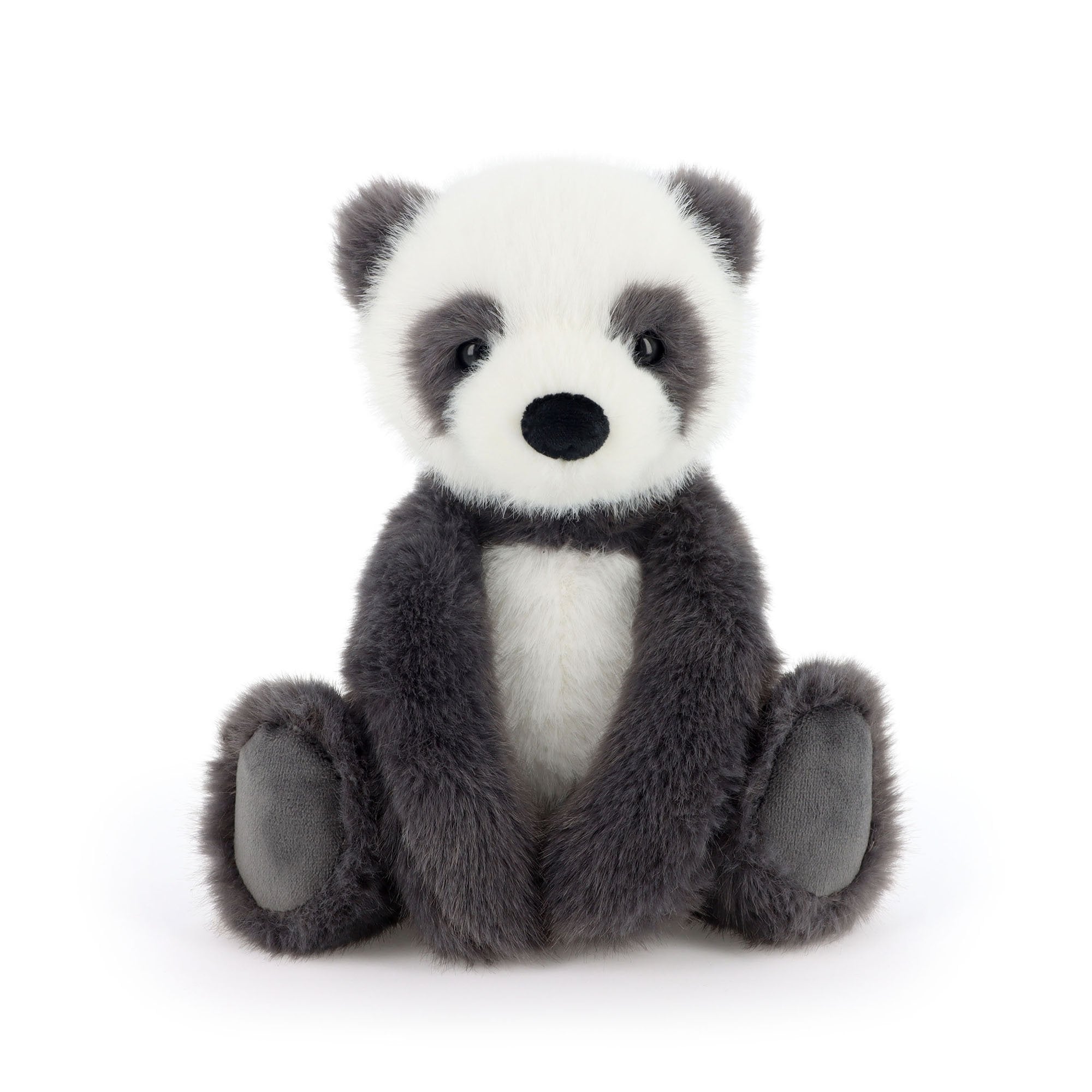 Panda plush toy sitting forward facing